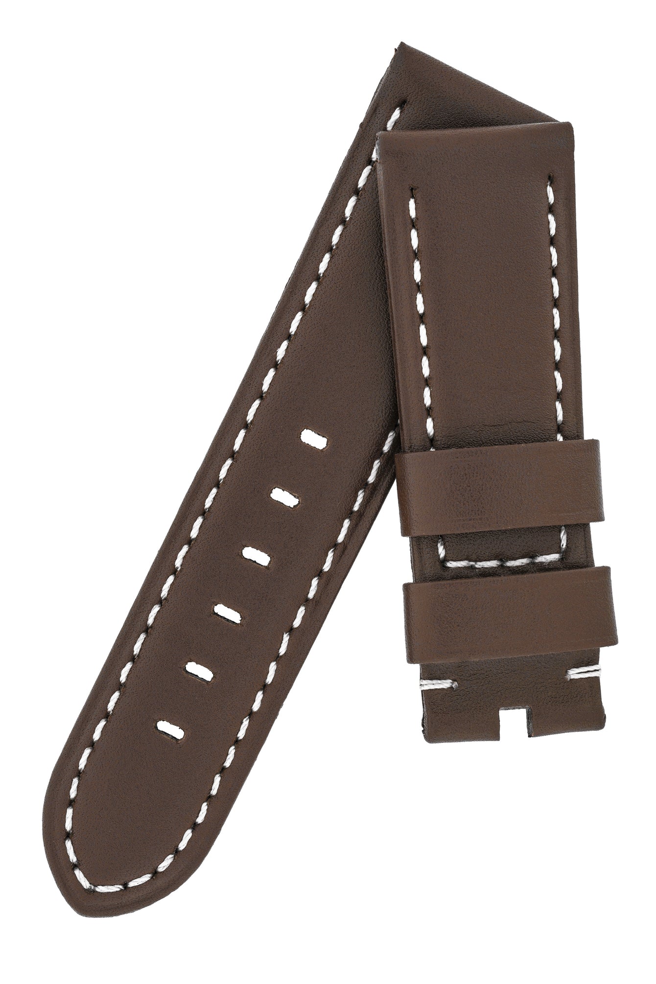 Panerai-Style Calf Leather Watch Strap in CHOCOLATE BROWN