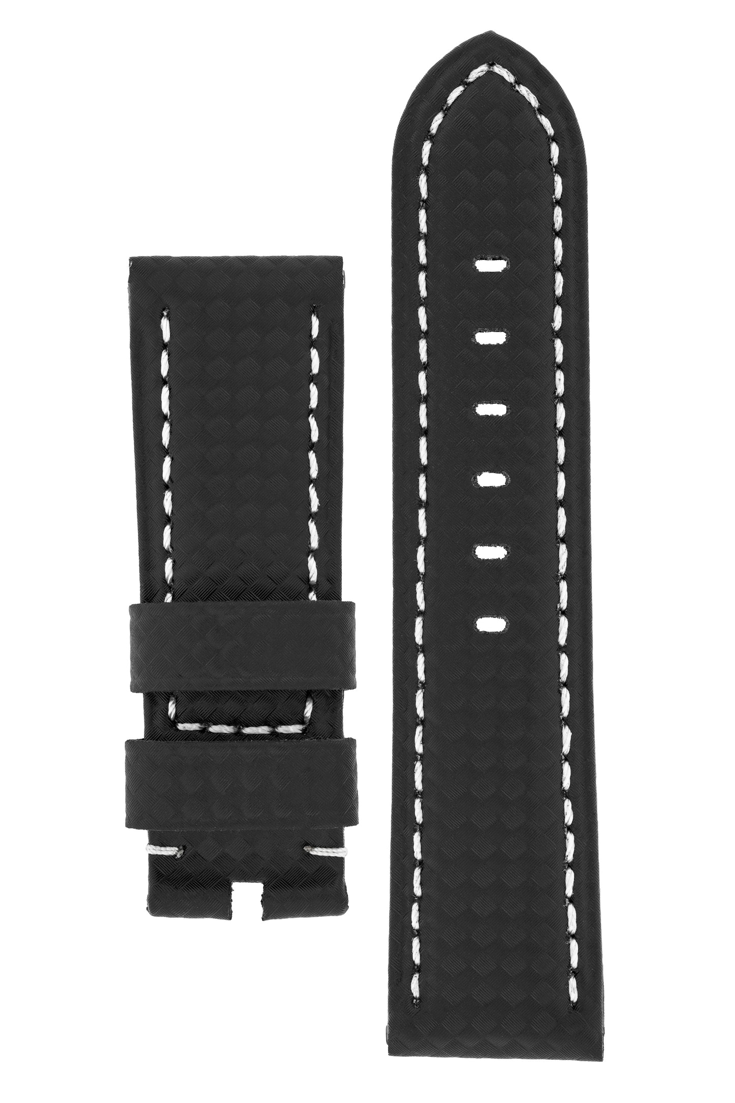 Panerai Style Carbon Leather Watch Strap in BLACK | WatchObsession