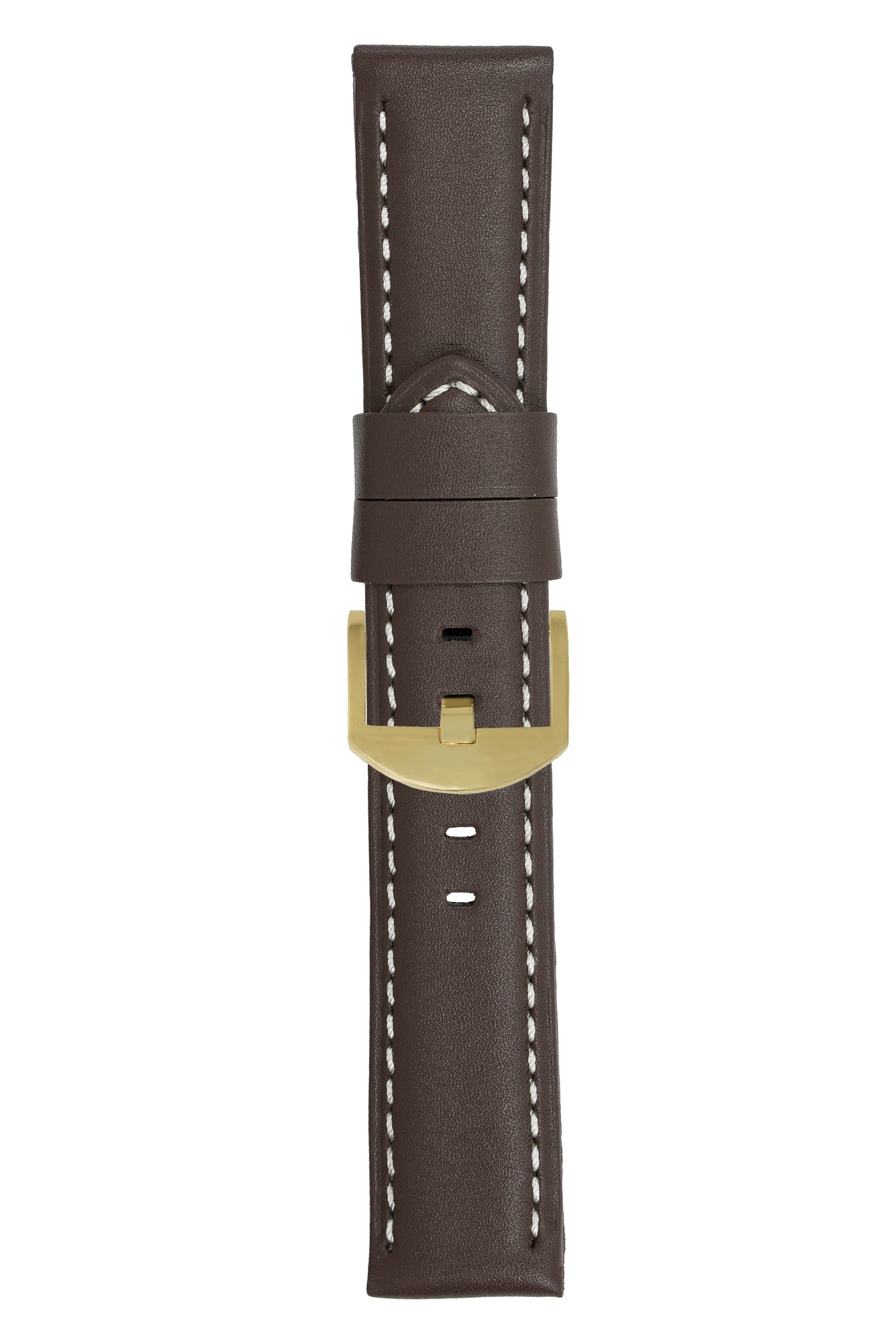 Panerai-Style Calf Leather Watch Strap in CHOCOLATE BROWN