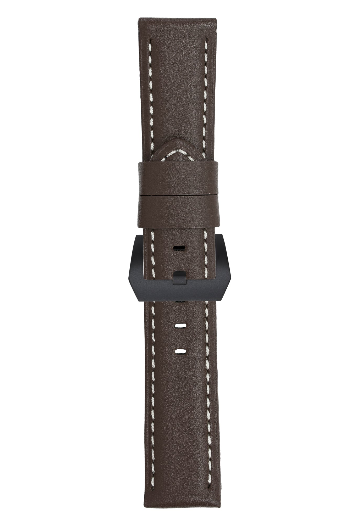 Panerai-Style Calf Leather Watch Strap in CHOCOLATE BROWN