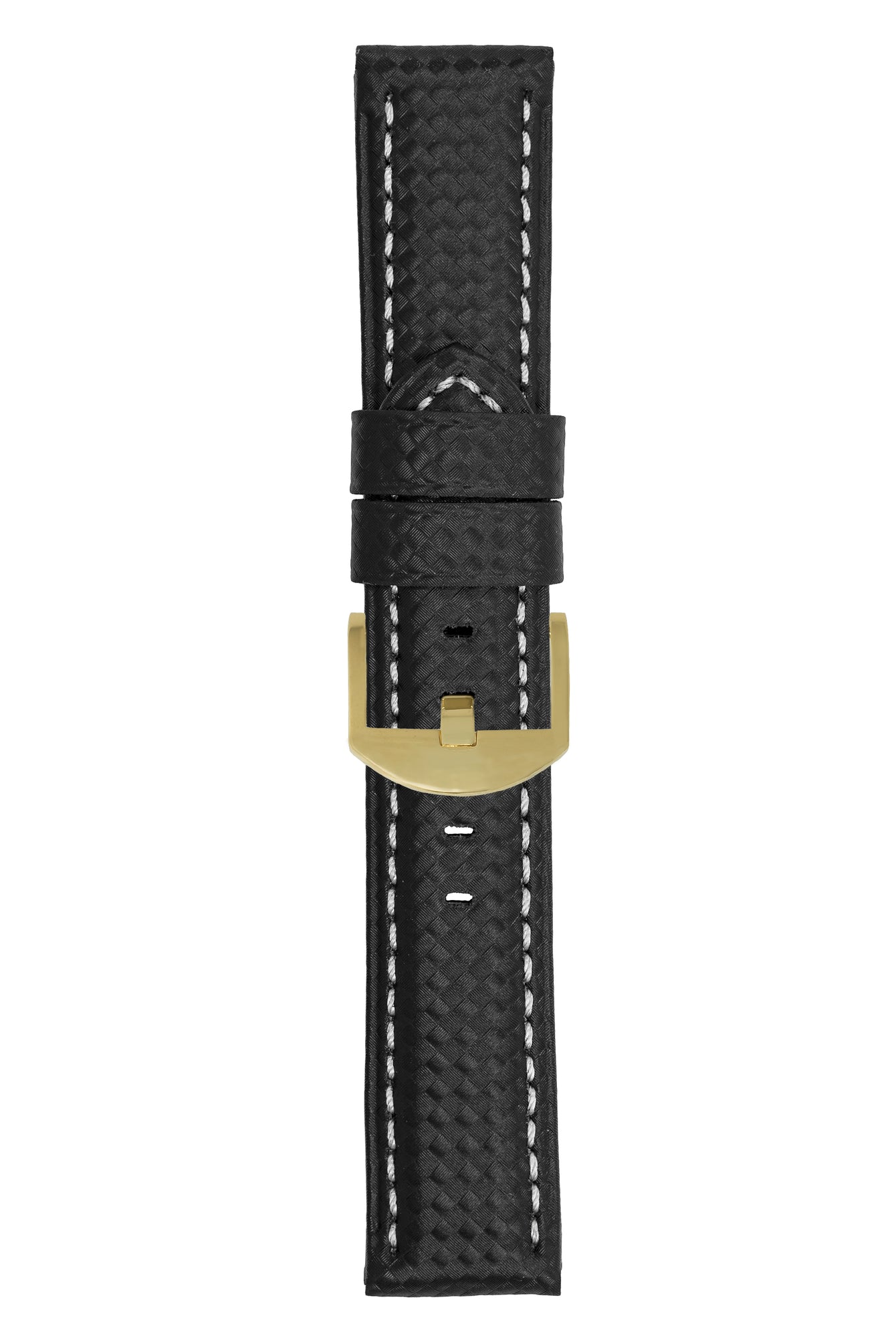 Panerai-Style Carbon Leather Watch Strap in BLACK