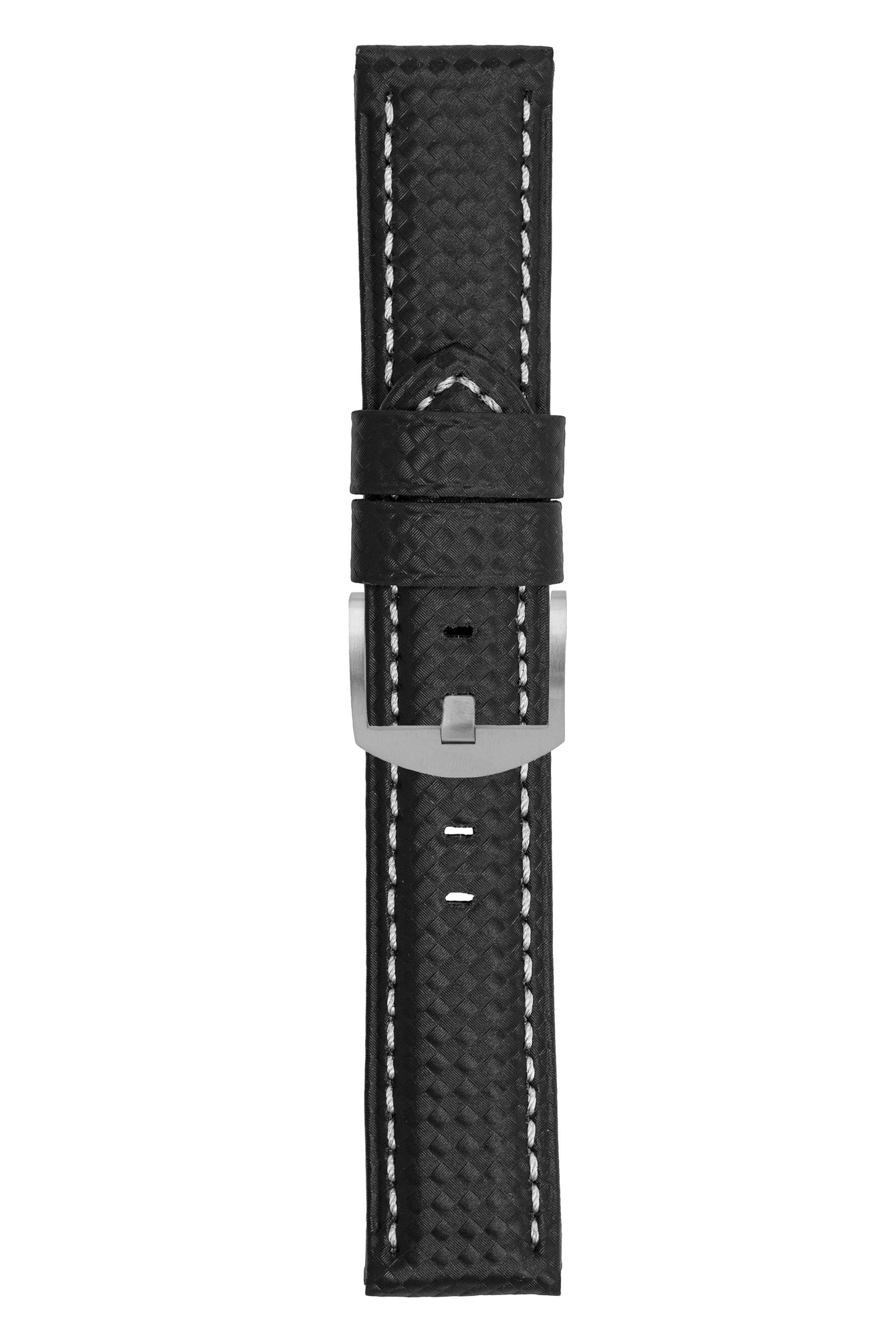 Panerai-Style Carbon Leather Watch Strap in BLACK