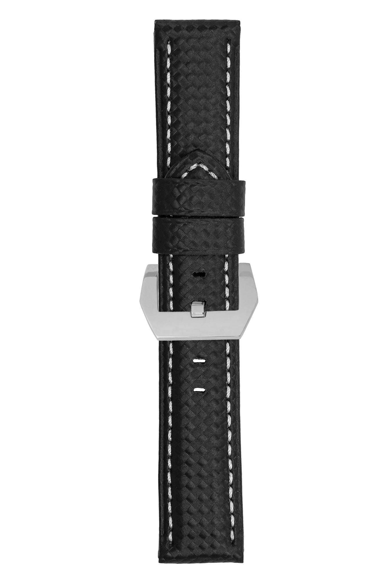 Panerai-Style Carbon Leather Watch Strap in BLACK