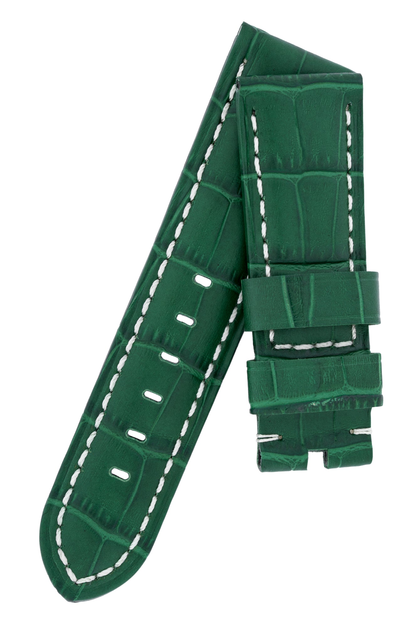 Panerai-Style Alligator-Embossed Watch Strap in GREEN