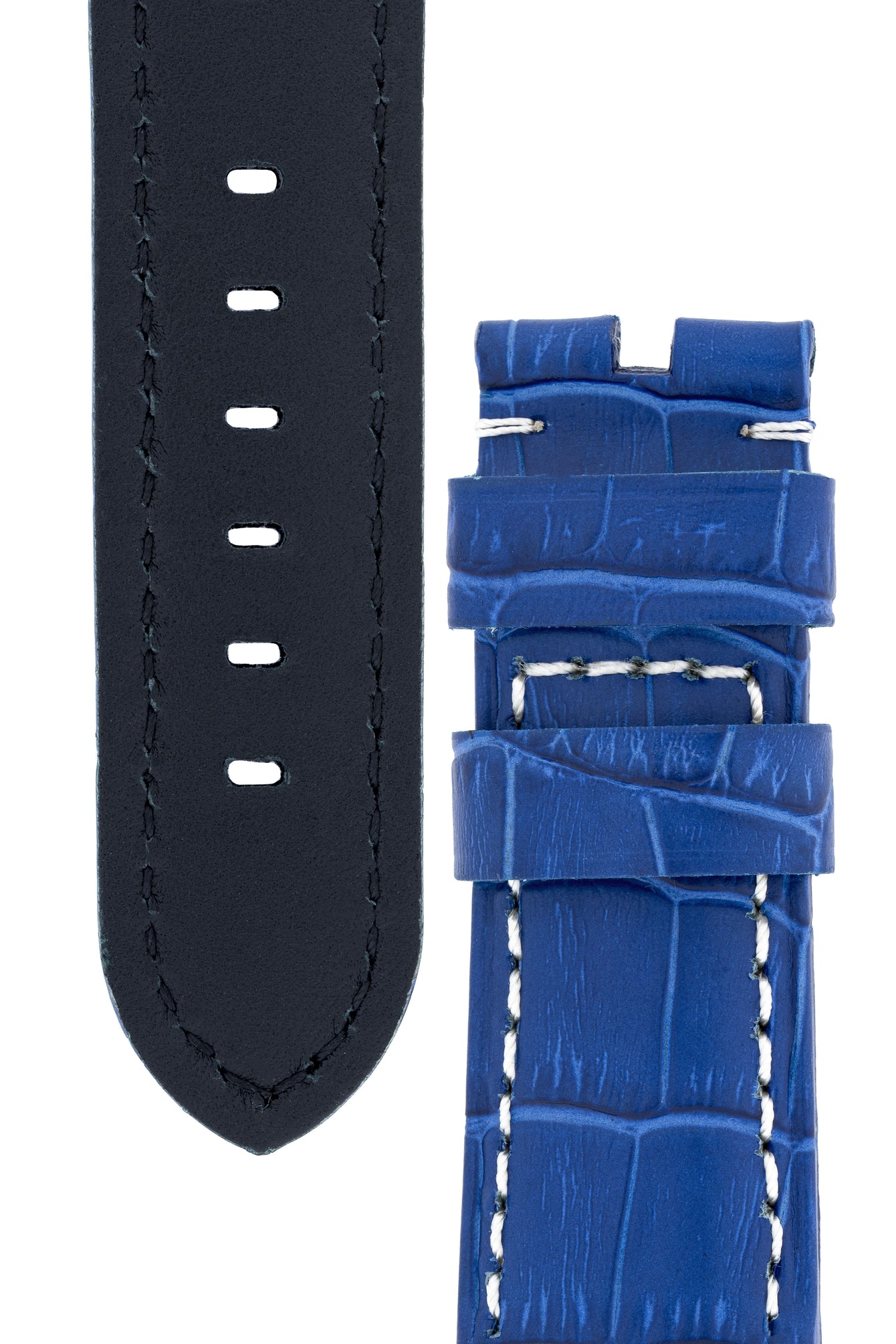 Panerai-Style Alligator-Embossed Watch Strap in ROYAL BLUE