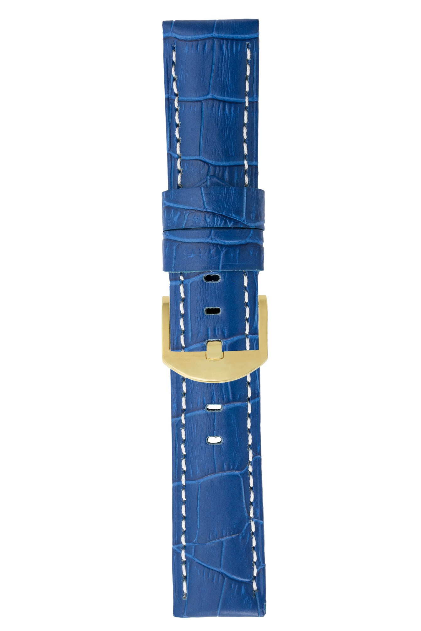 Panerai-Style Alligator-Embossed Watch Strap in ROYAL BLUE