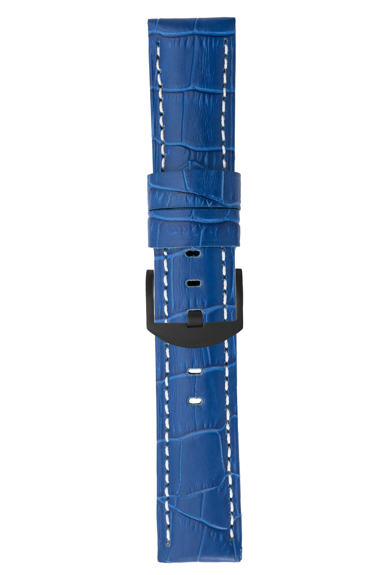 Panerai-Style Alligator-Embossed Watch Strap in ROYAL BLUE