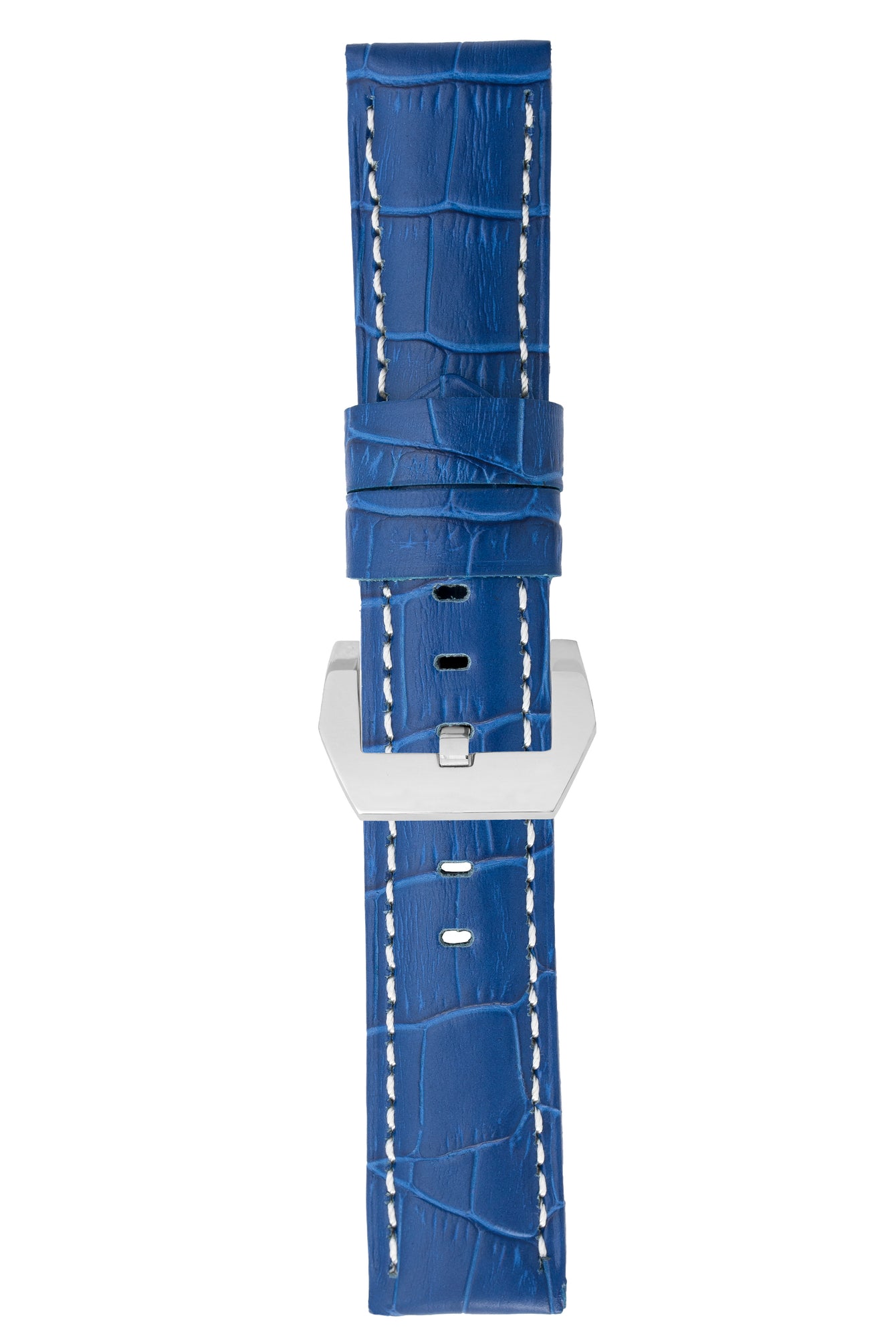 Panerai-Style Alligator-Embossed Watch Strap in ROYAL BLUE