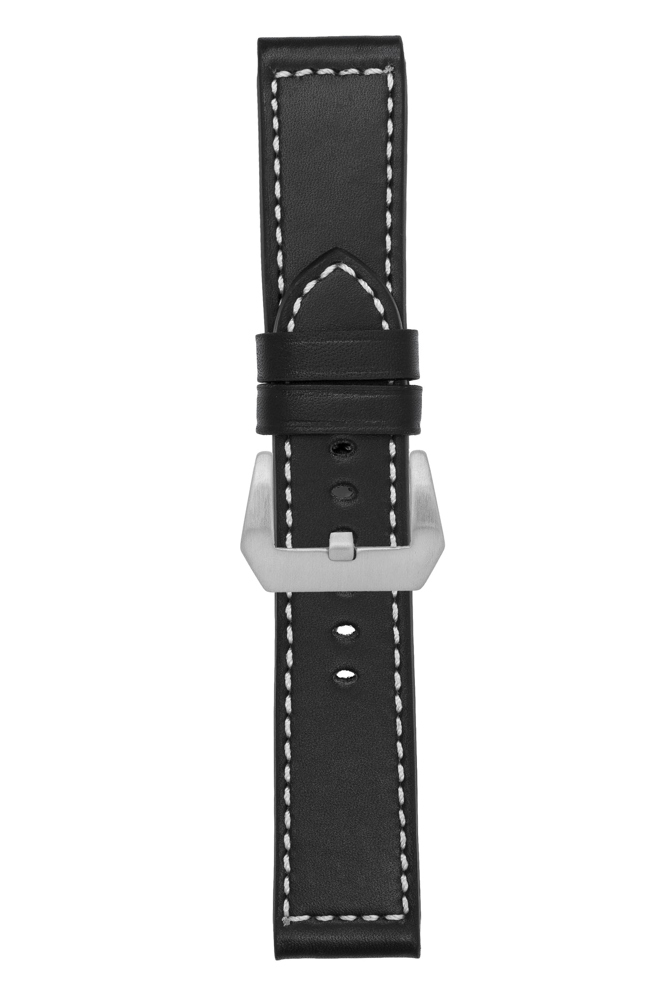 Panerai-Style Marino Leather Watch Strap in BLACK