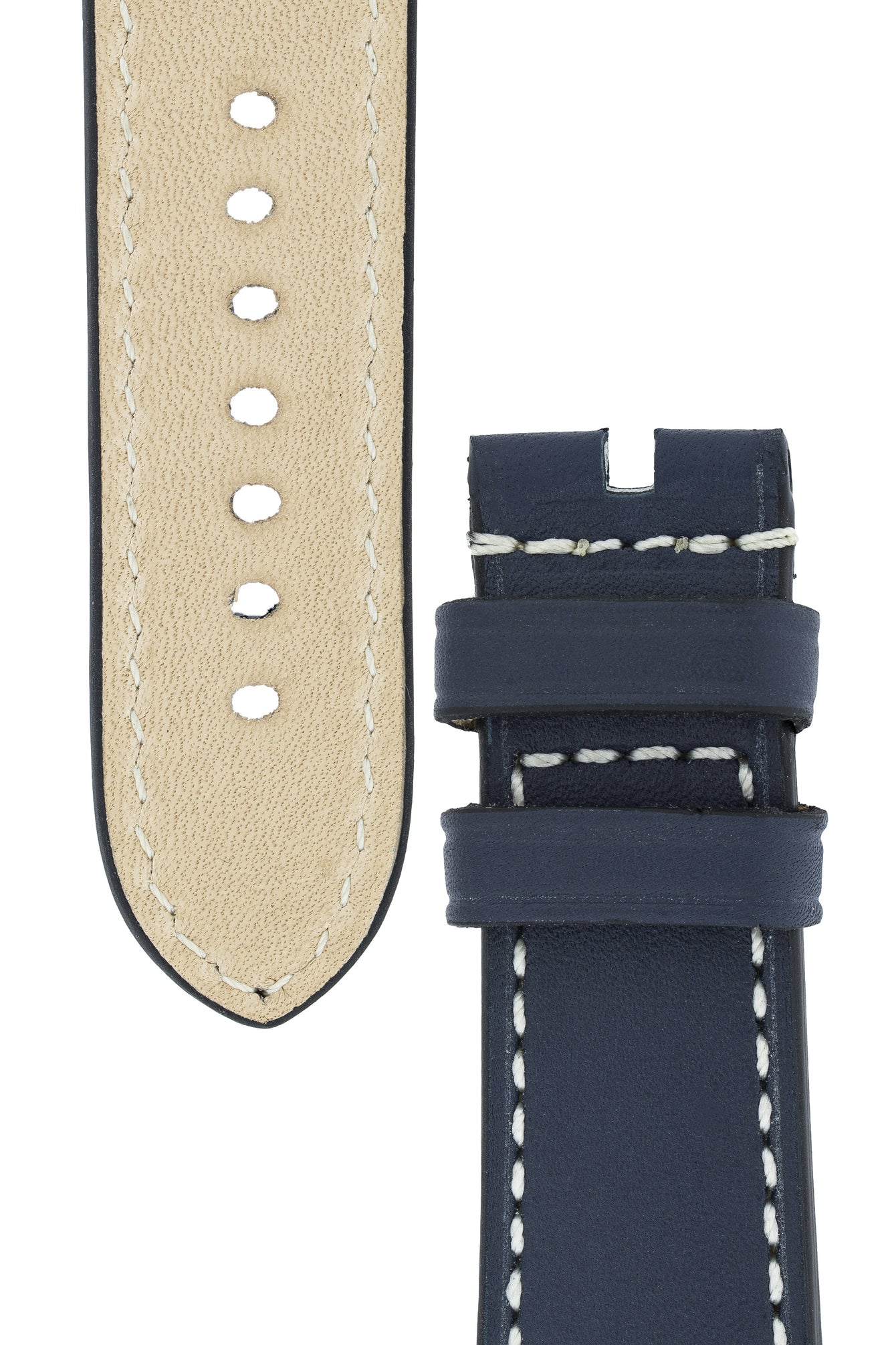 Panerai-Style Marino Leather Watch Strap in BLUE