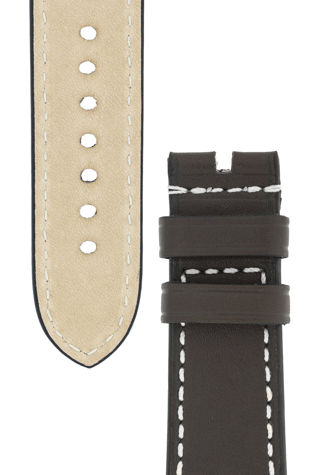 Panerai-Style Marino Leather Watch Strap in BROWN