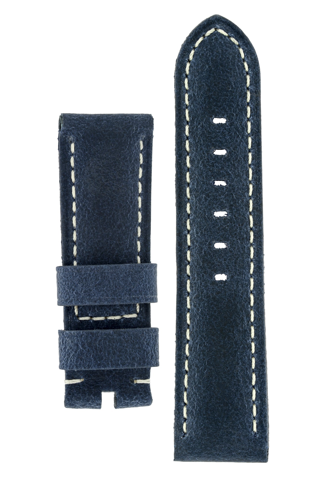 Panerai-Style Vertigo Buffalo Suede Watch Strap in DARK BLUE