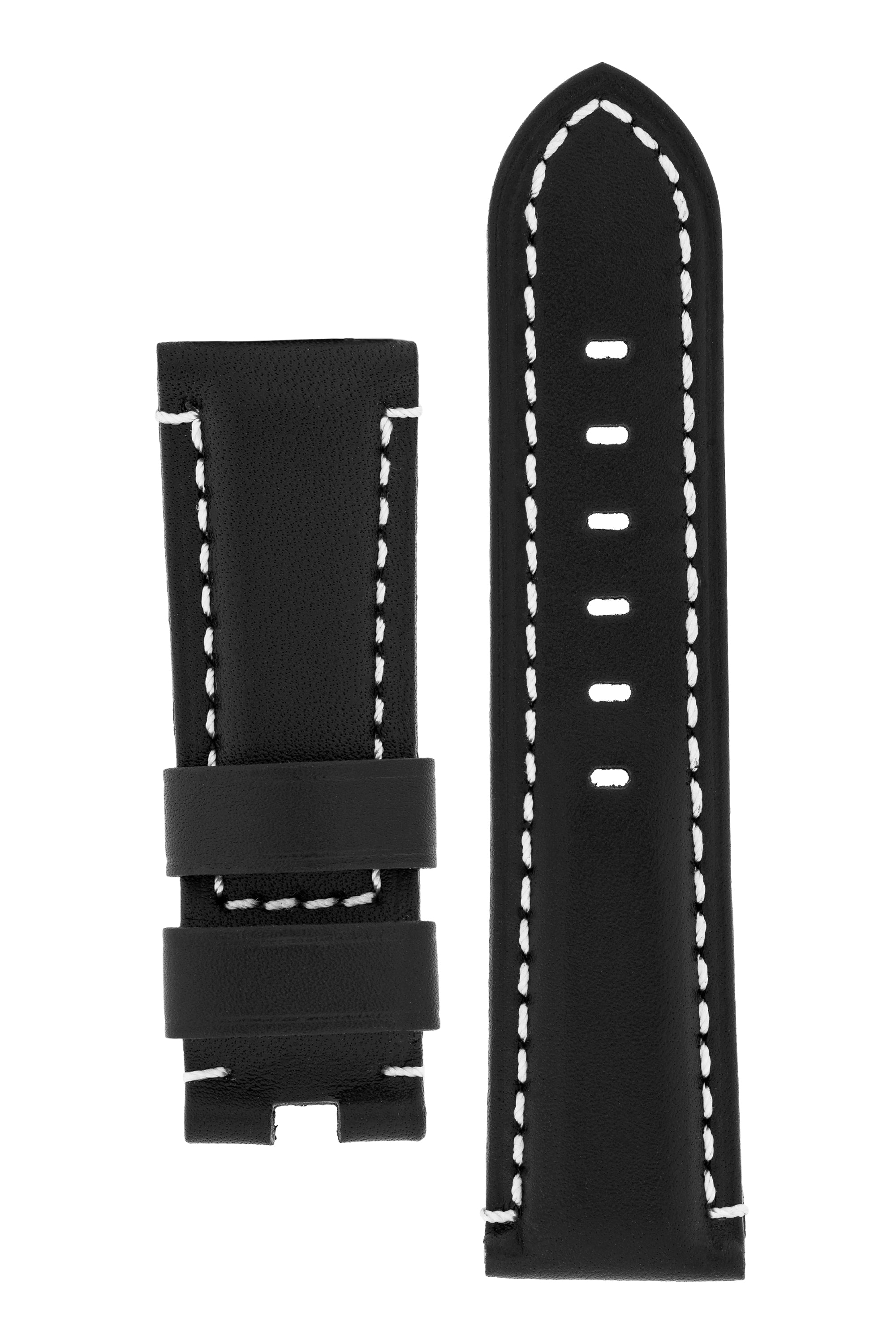 Panerai Style Calf Deployment Watch Strap in BLACK