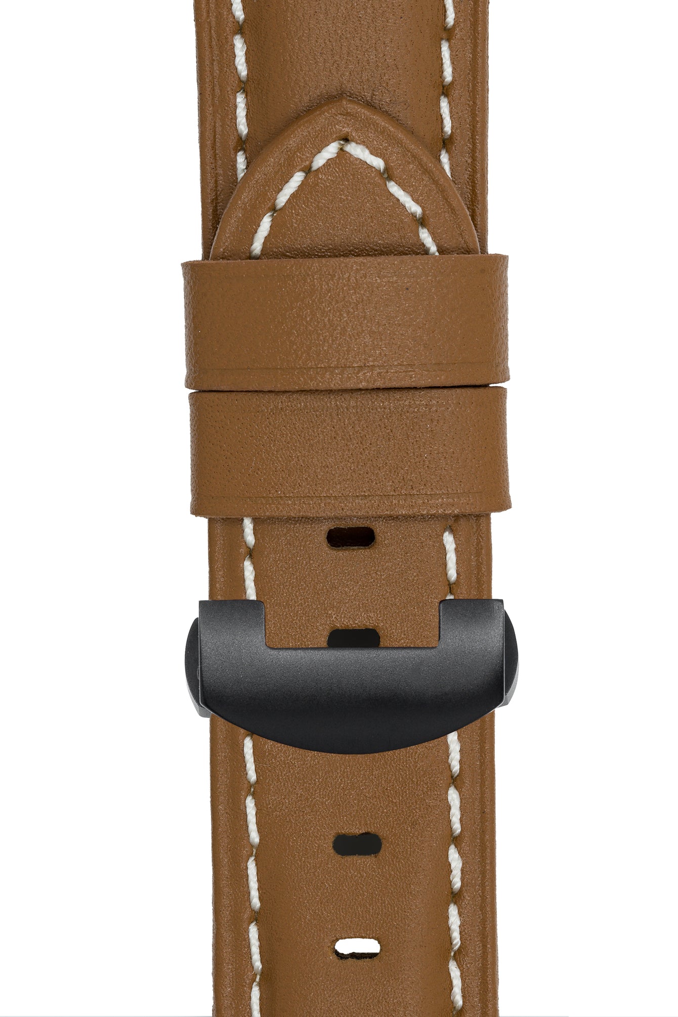 Panerai-Style Calf Leather Deployment Watch Strap in CARAMEL