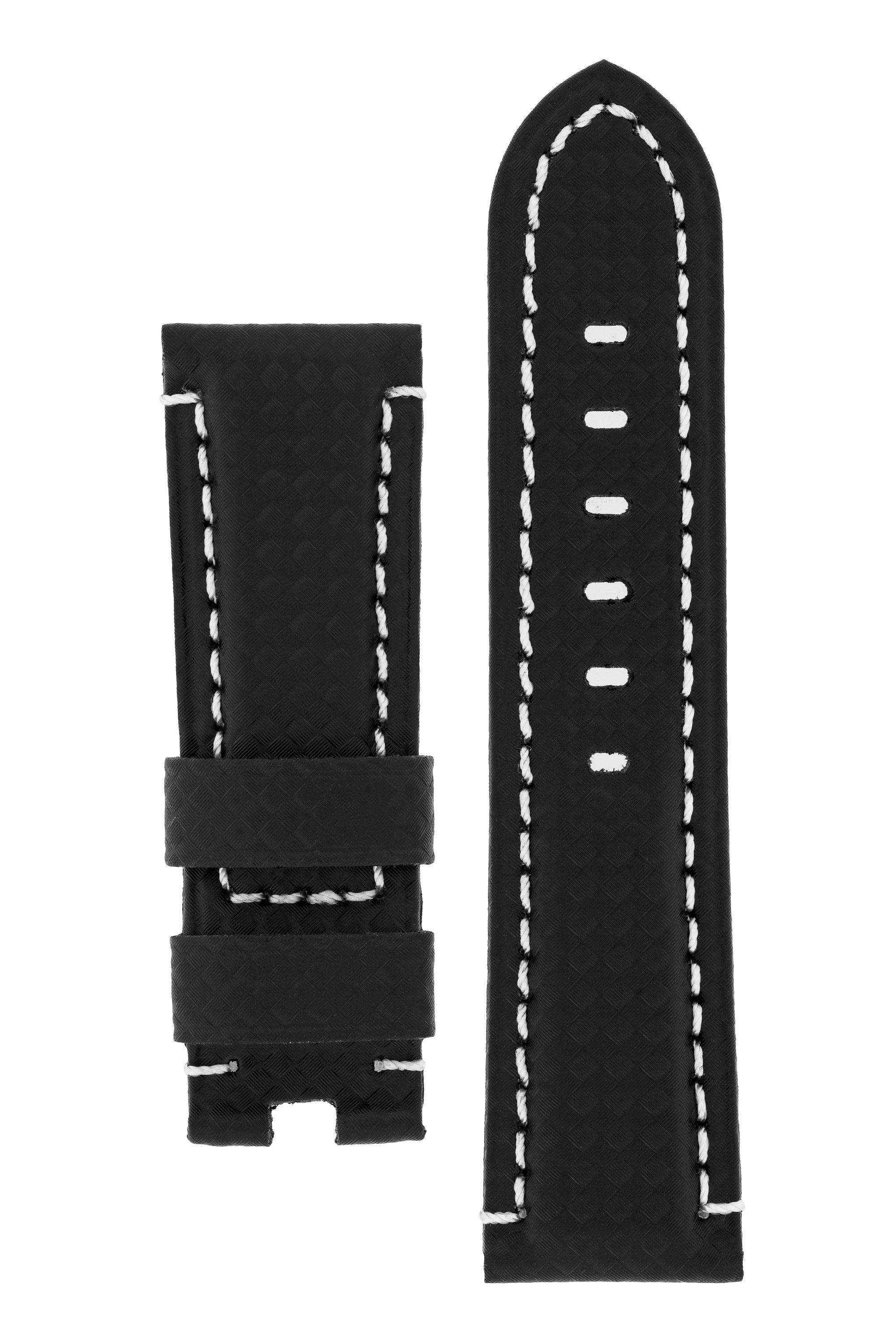 Panerai Style Carbon Deployment Watch Strap in BLACK