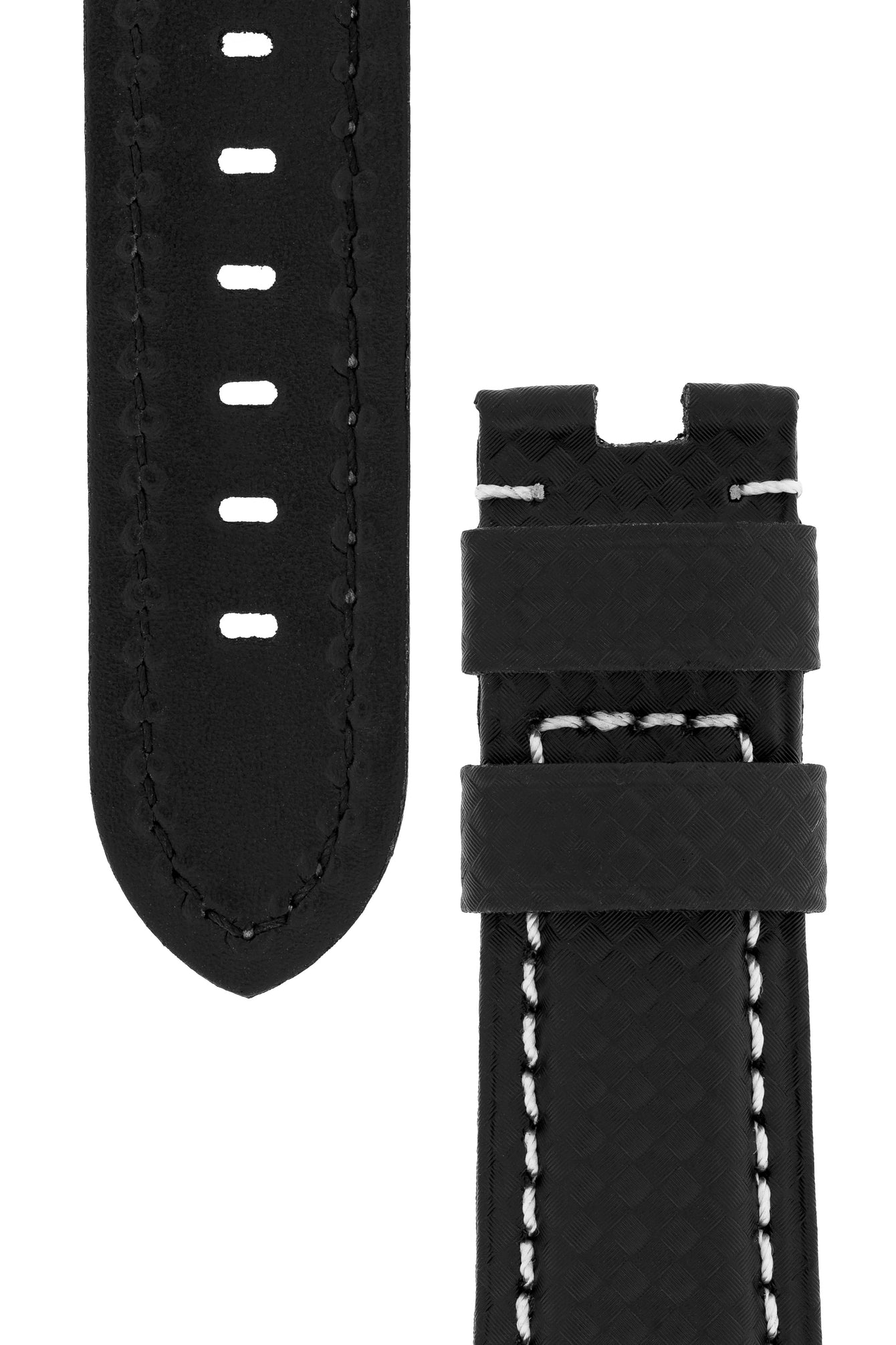 Panerai-Style Carbon Deployment Watch Strap in BLACK