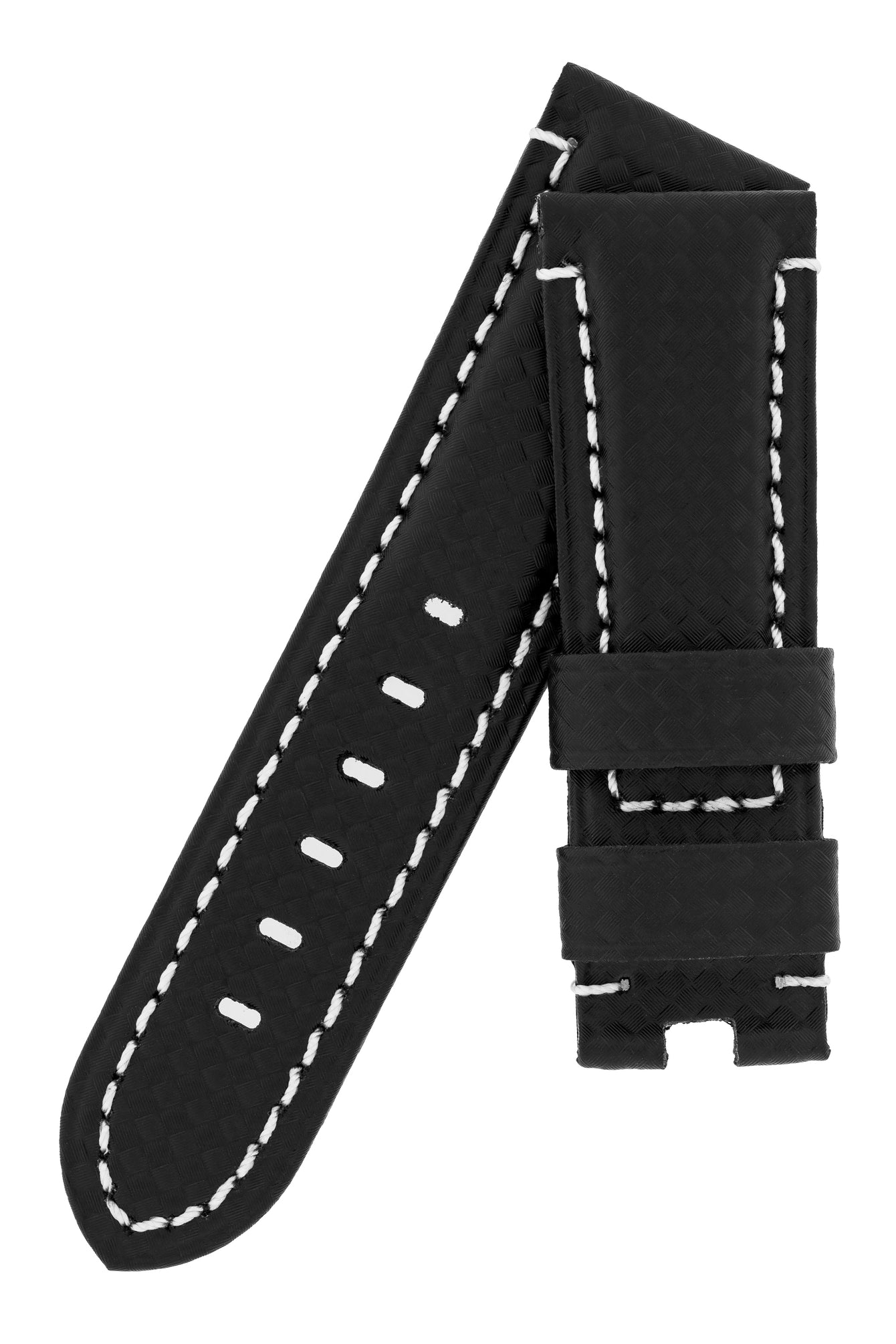 Panerai-Style Carbon Deployment Watch Strap in BLACK