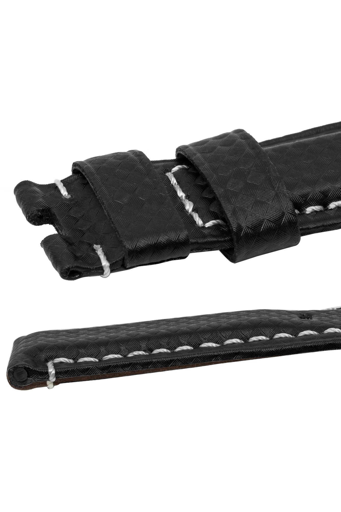 Panerai-Style Carbon Deployment Watch Strap in BLACK