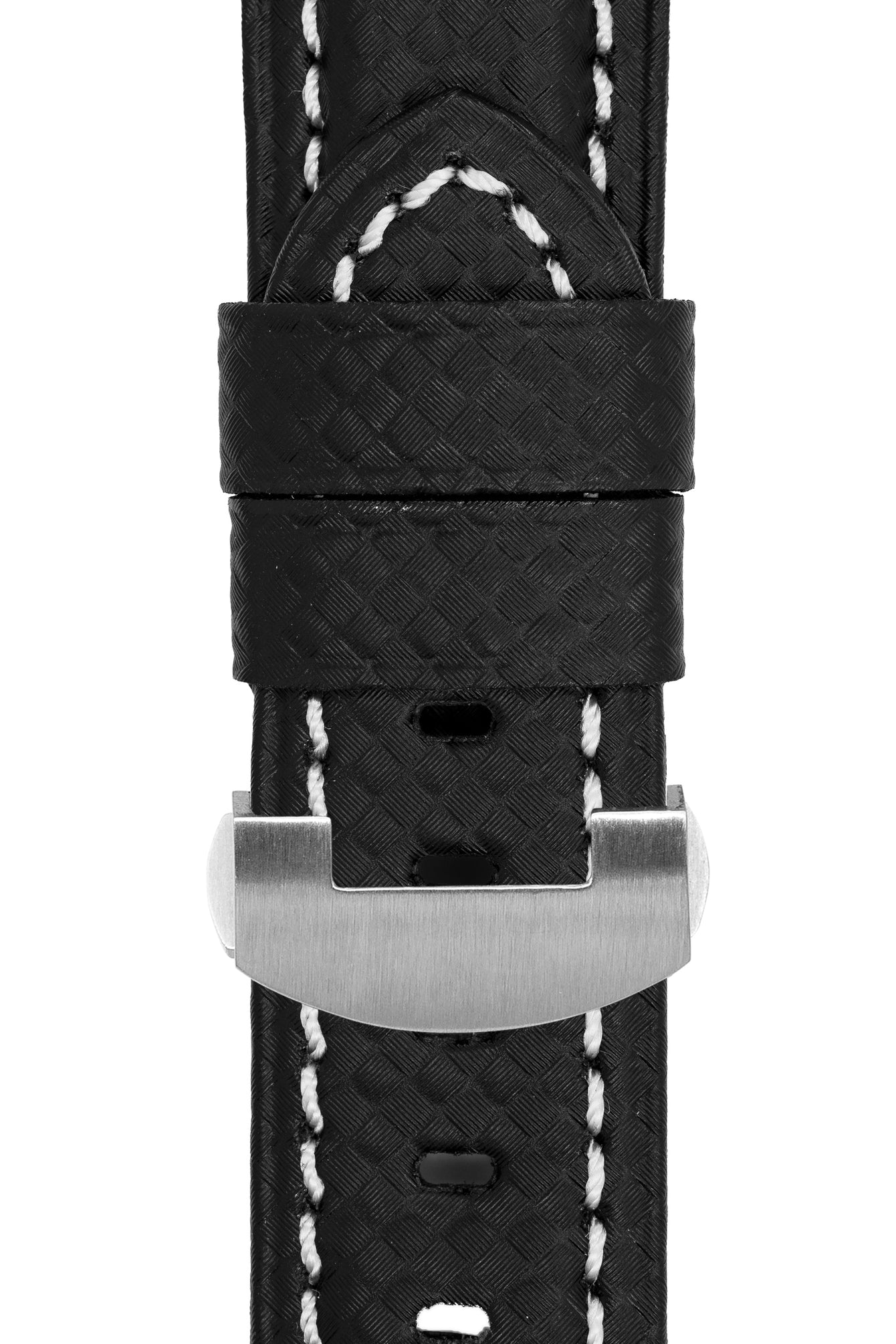 Panerai-Style Carbon Deployment Watch Strap in BLACK