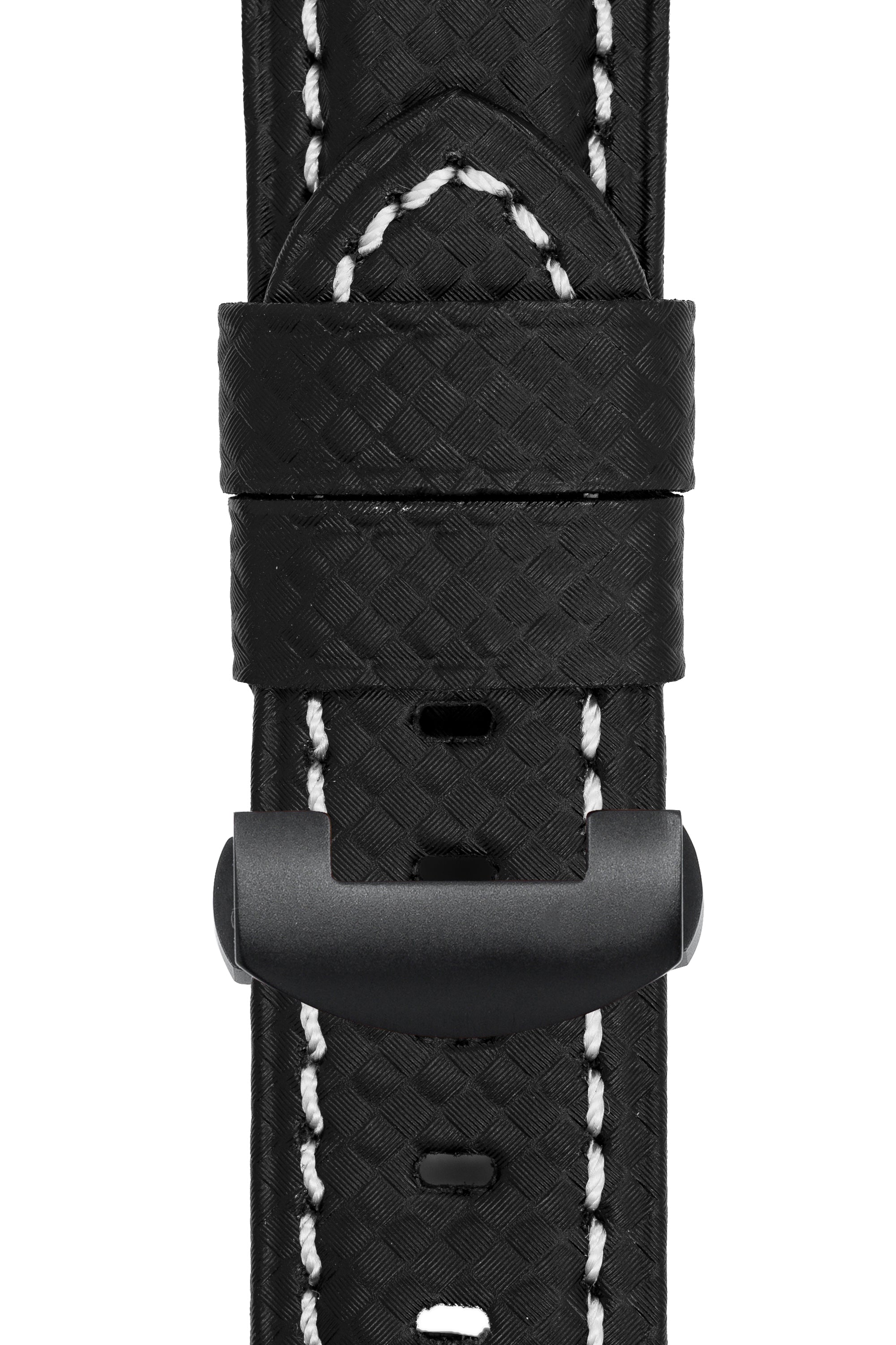 Panerai Style Carbon Deployment Watch Strap in BLACK