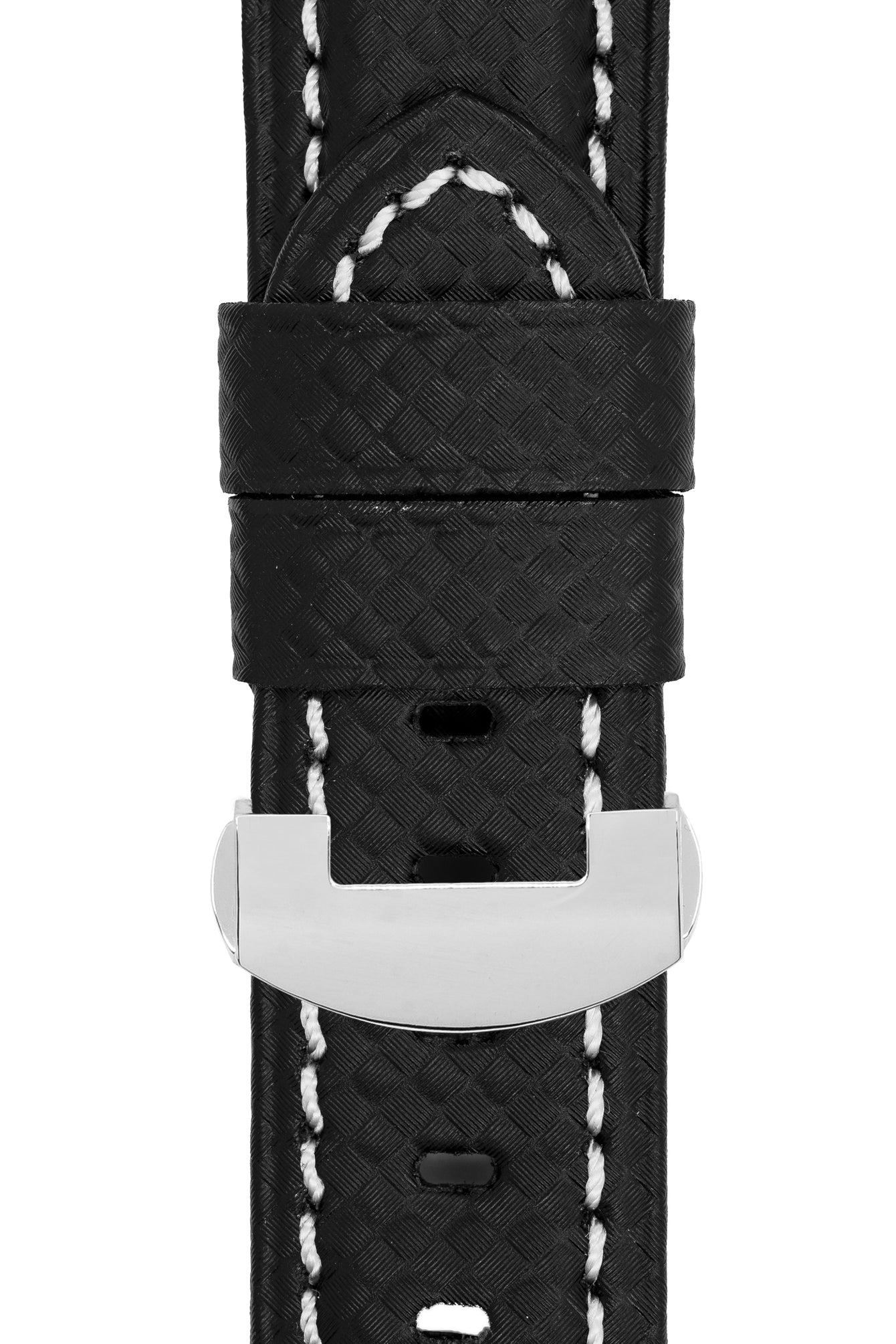 Panerai-Style Carbon Deployment Watch Strap in BLACK