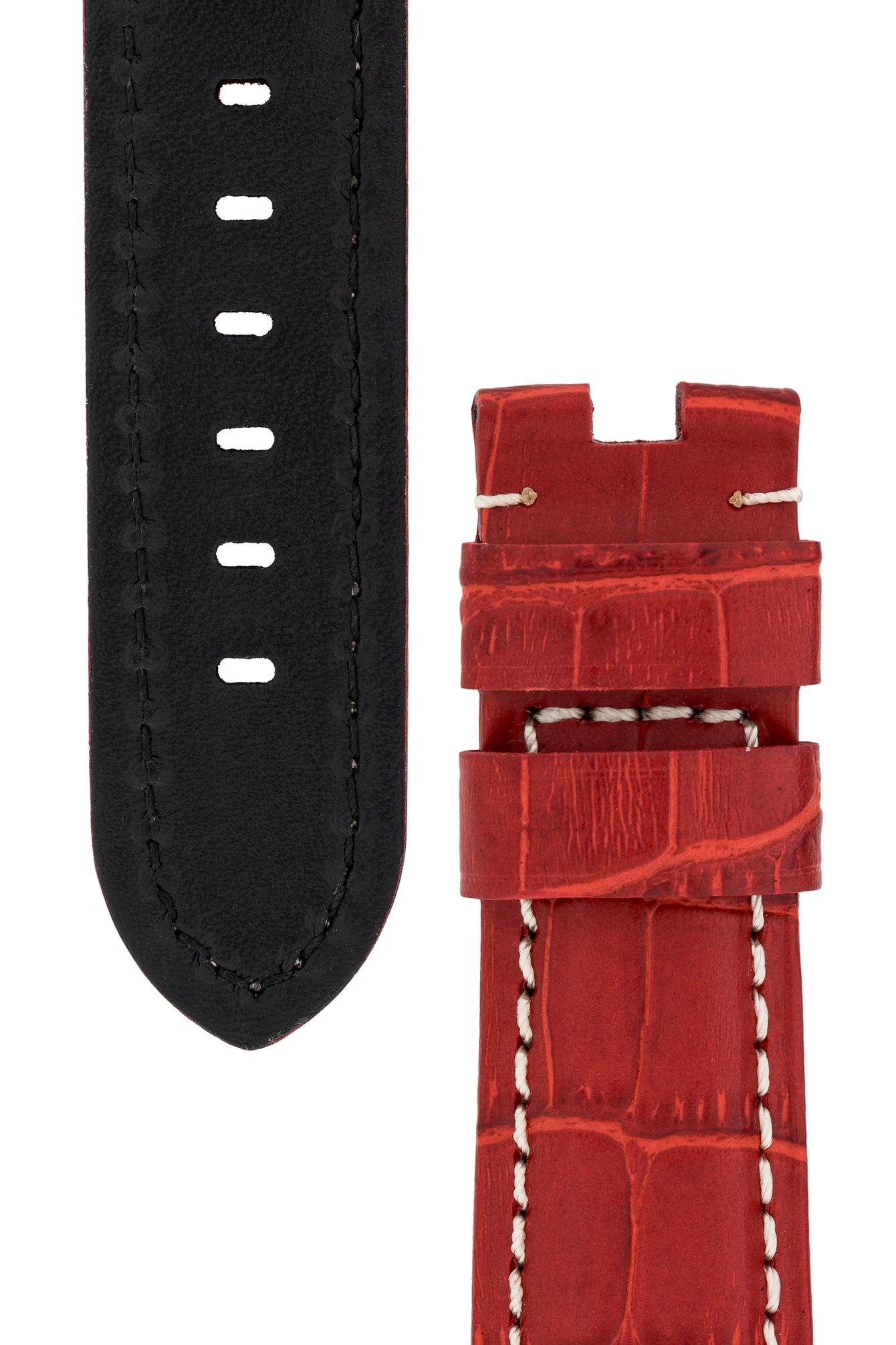 red alligator watch strap 