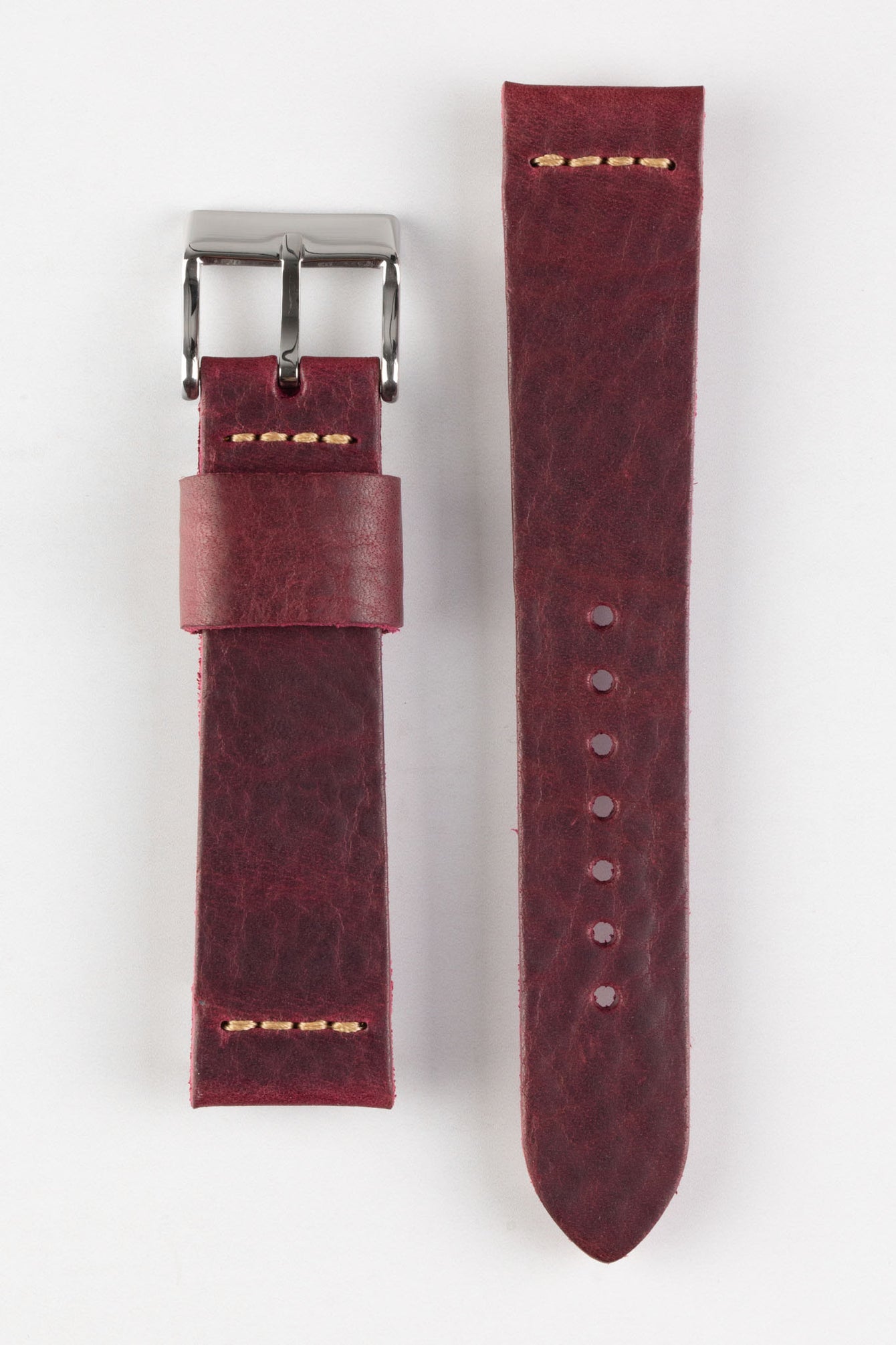 burgundy leather watch strap