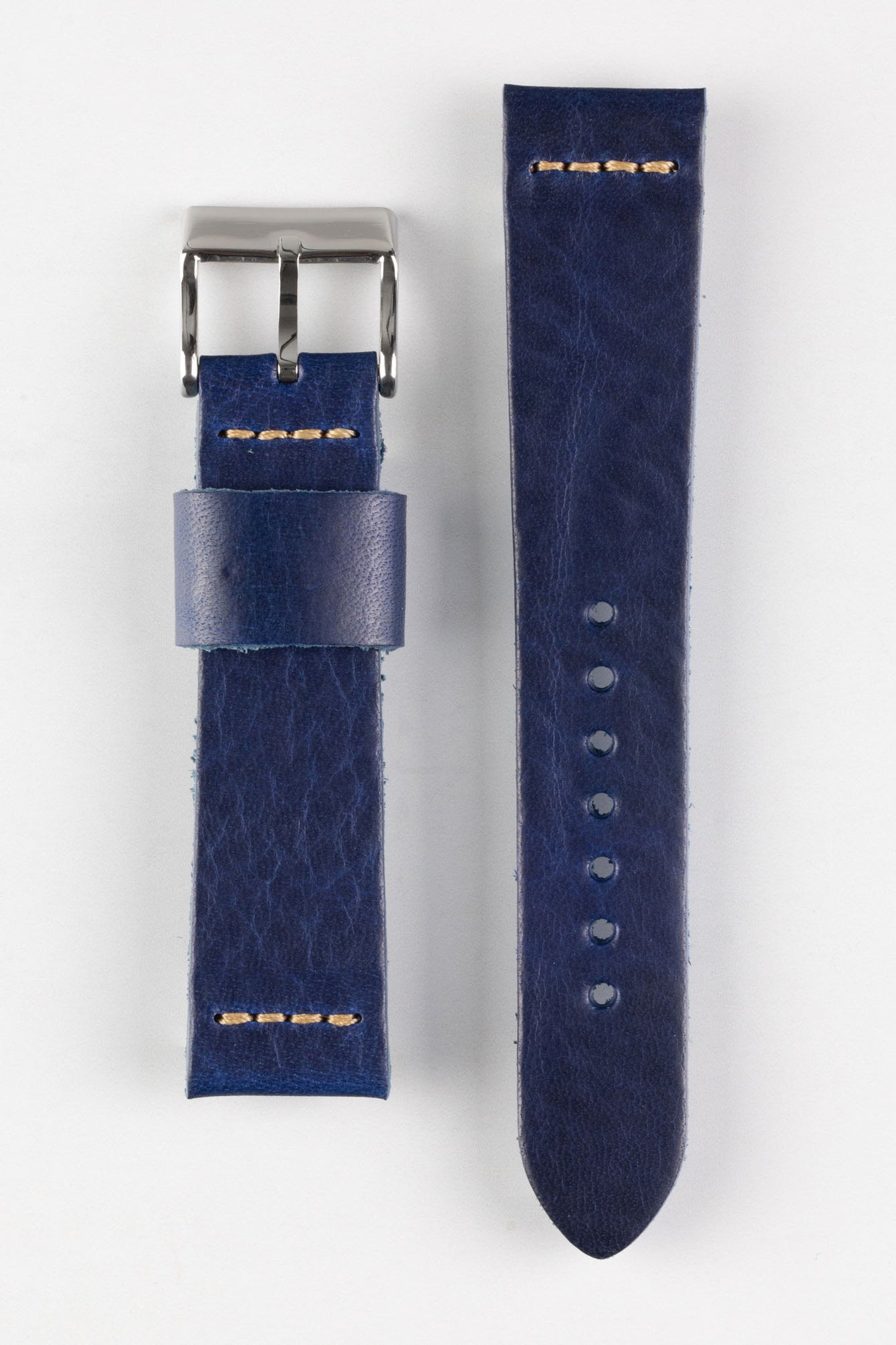 blue leather watch strap