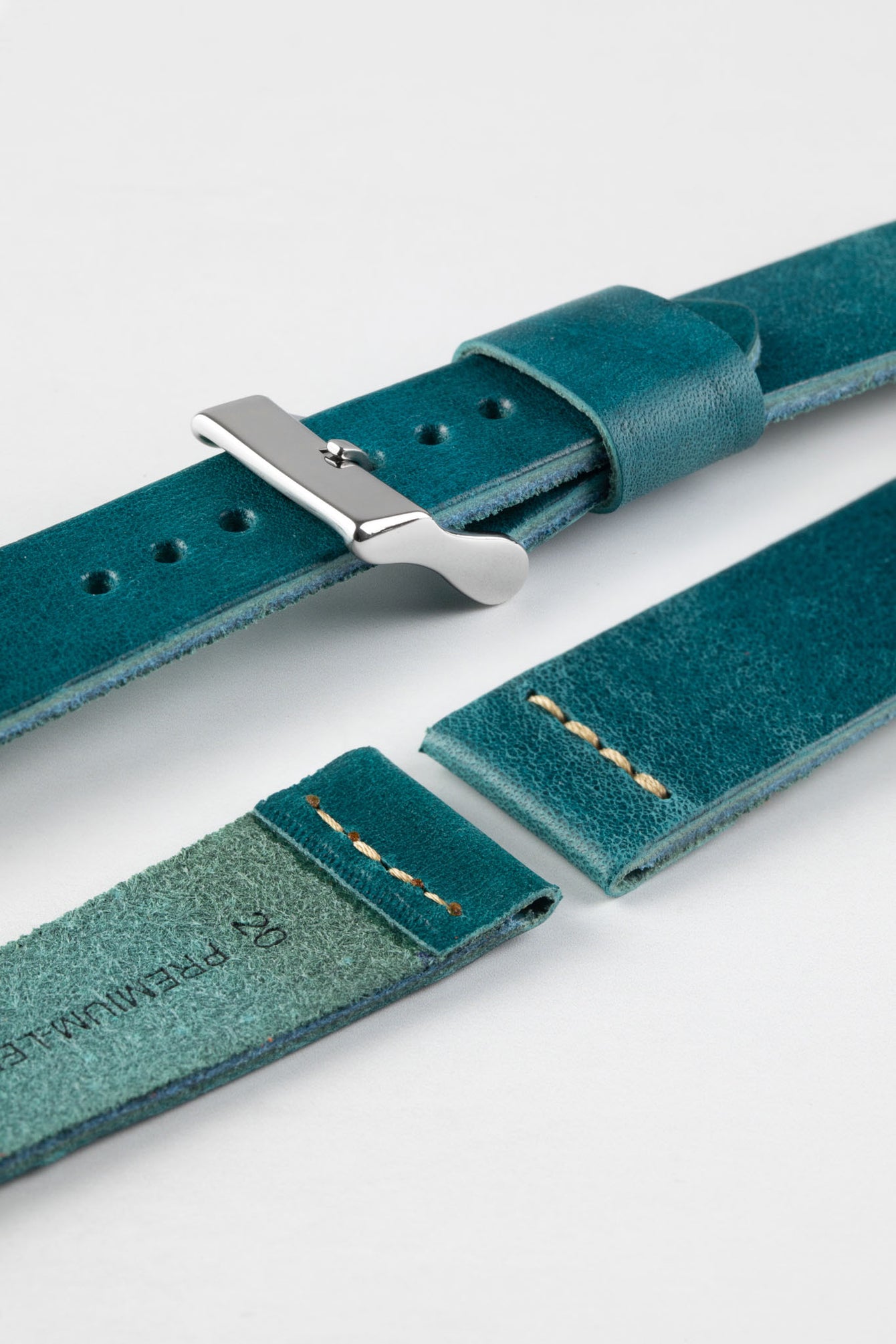 Pebro ARTISAN Leather Watch Strap in TURQUOISE