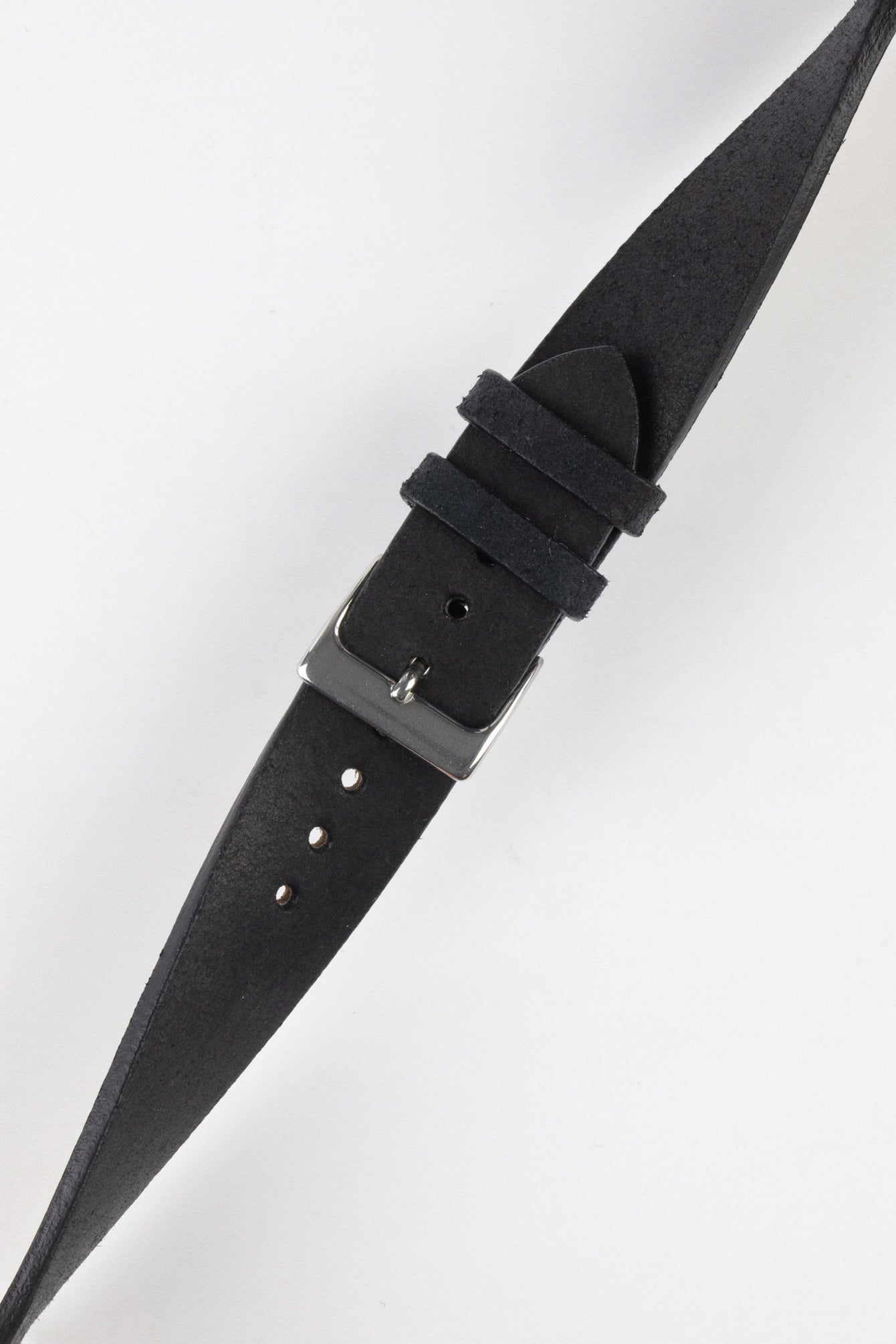 Pebro BARBOUR Waxed Calfskin Leather Watch Strap in BLACK