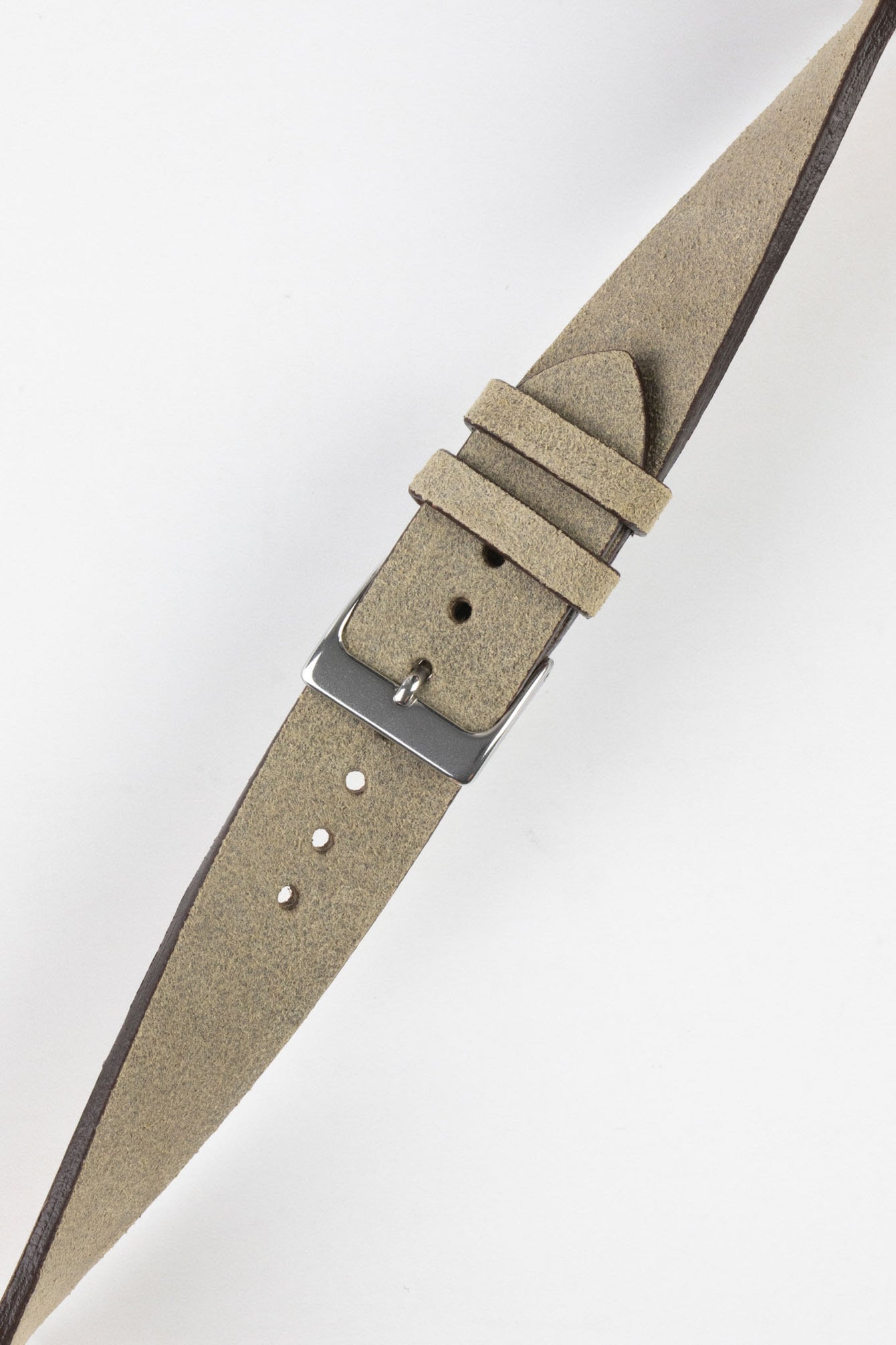 Pebro BARBOUR Waxed Calfskin Leather Watch Strap in STONE GREY