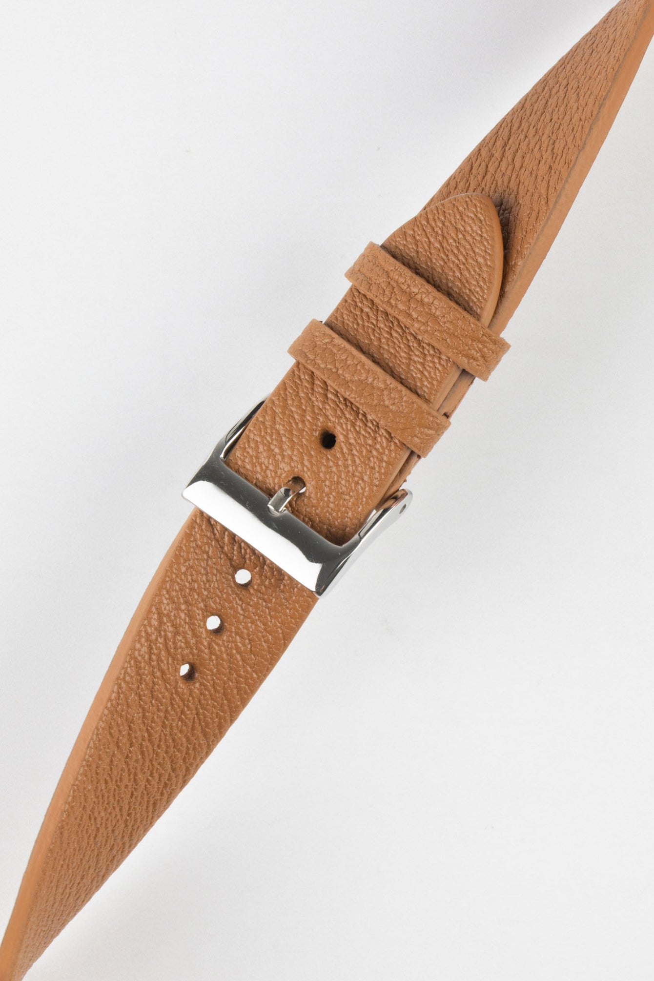 Pebro BILLY Genuine Goatskin Leather Watch Strap in MID BROWN