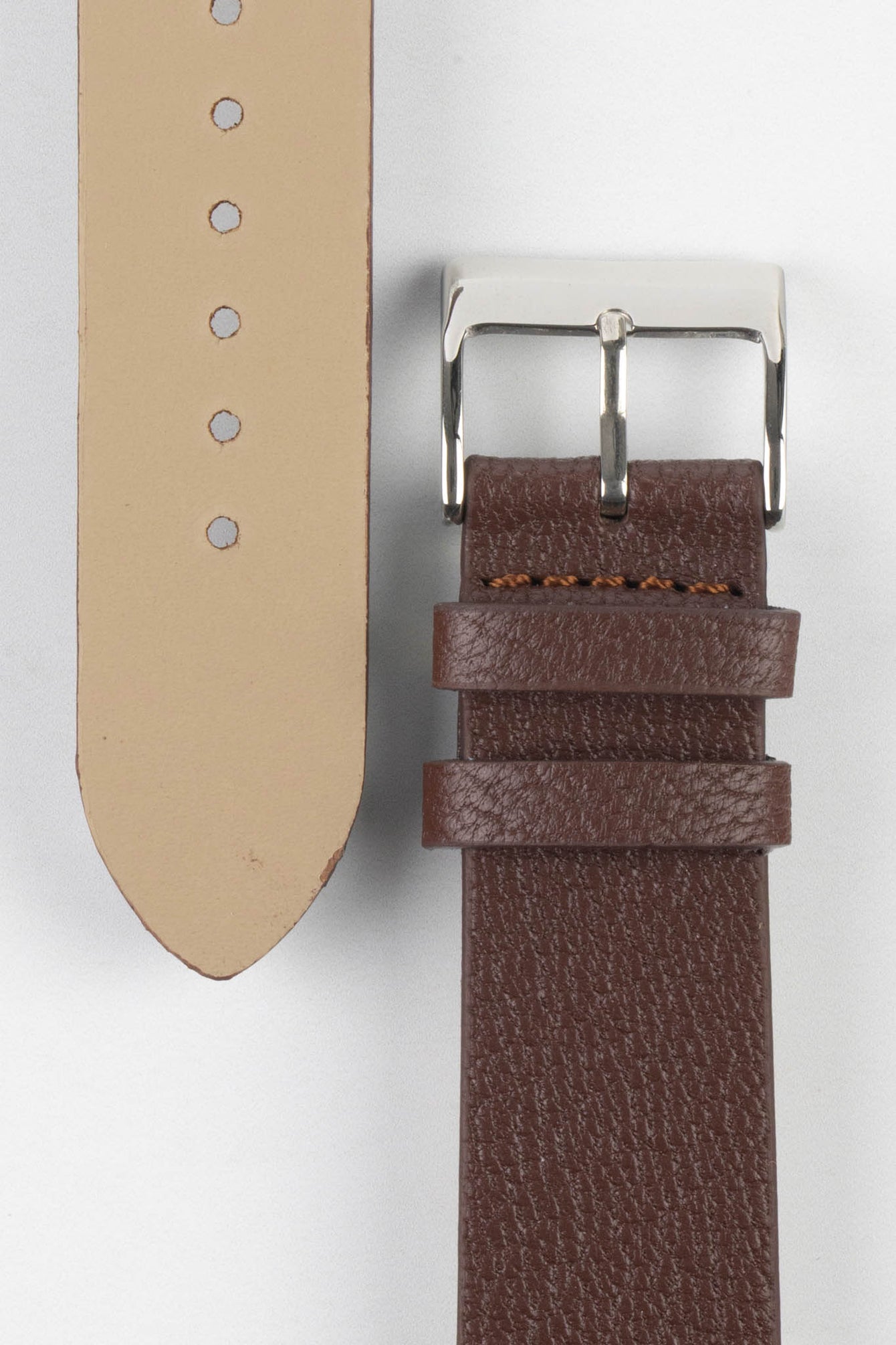 Pebro BILLY Genuine Goatskin Leather Watch Strap in DARK BROWN