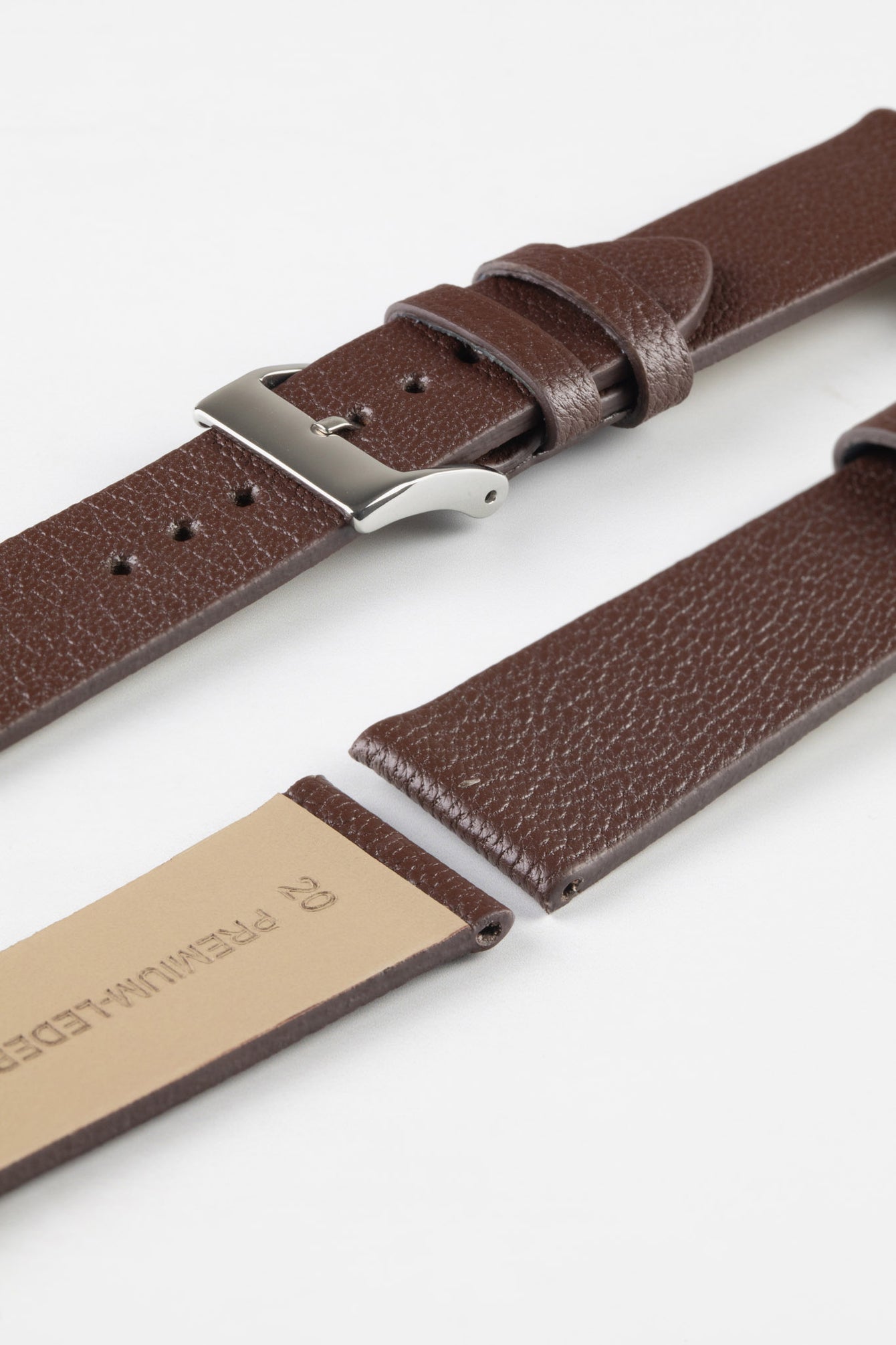 Pebro BILLY Genuine Goatskin Leather Watch Strap in DARK BROWN