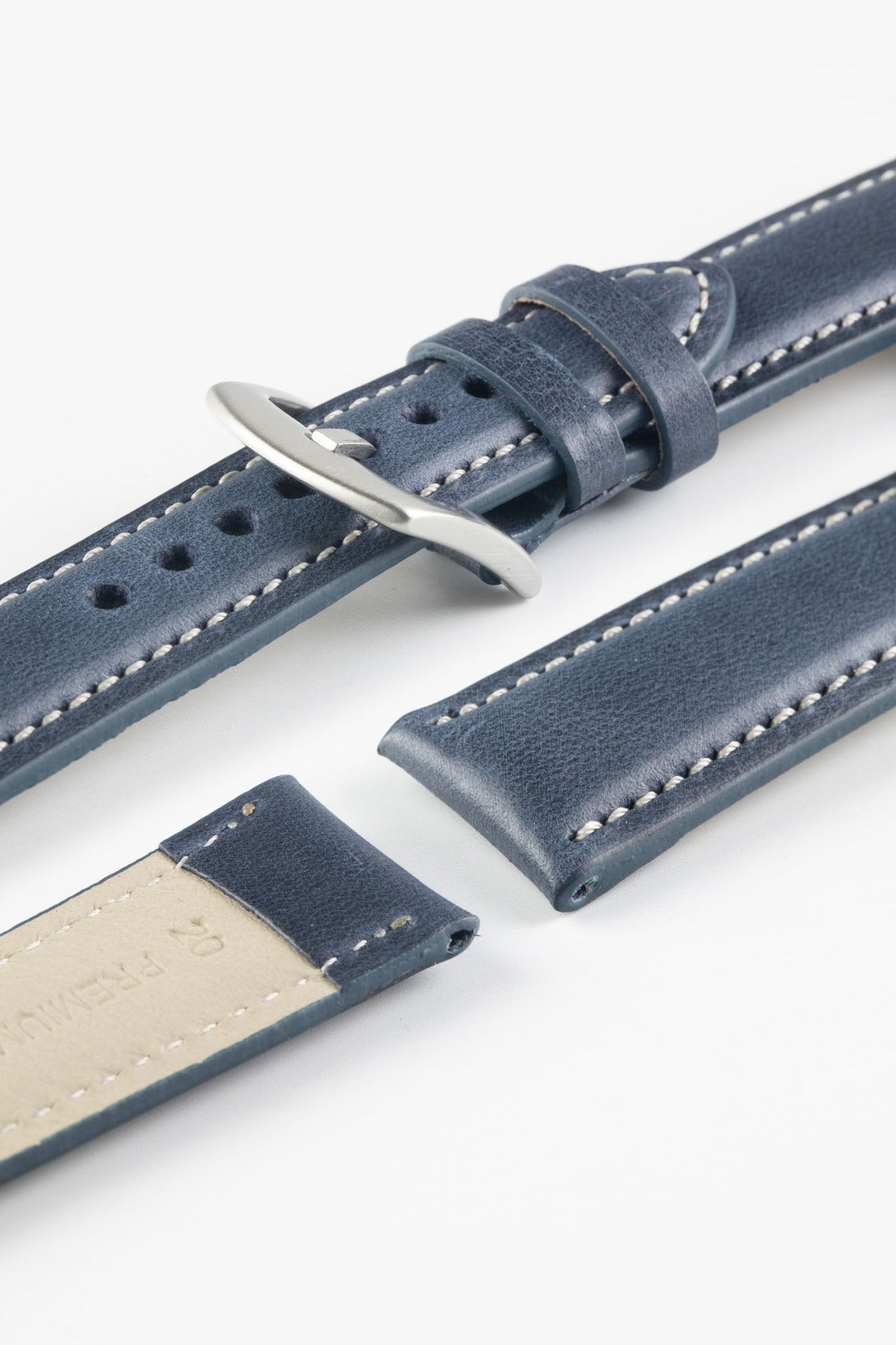 vintage blue leather watch strap 