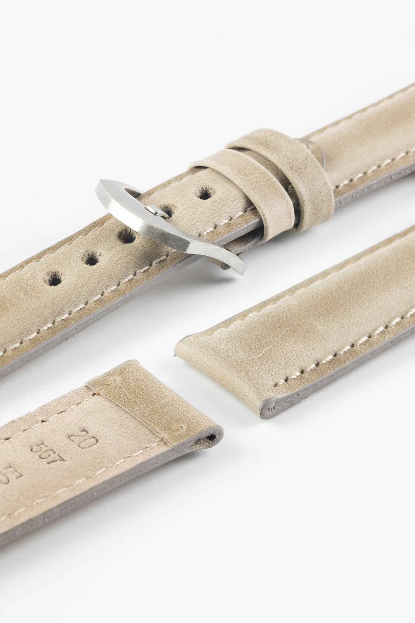 taupe leather watch strap 