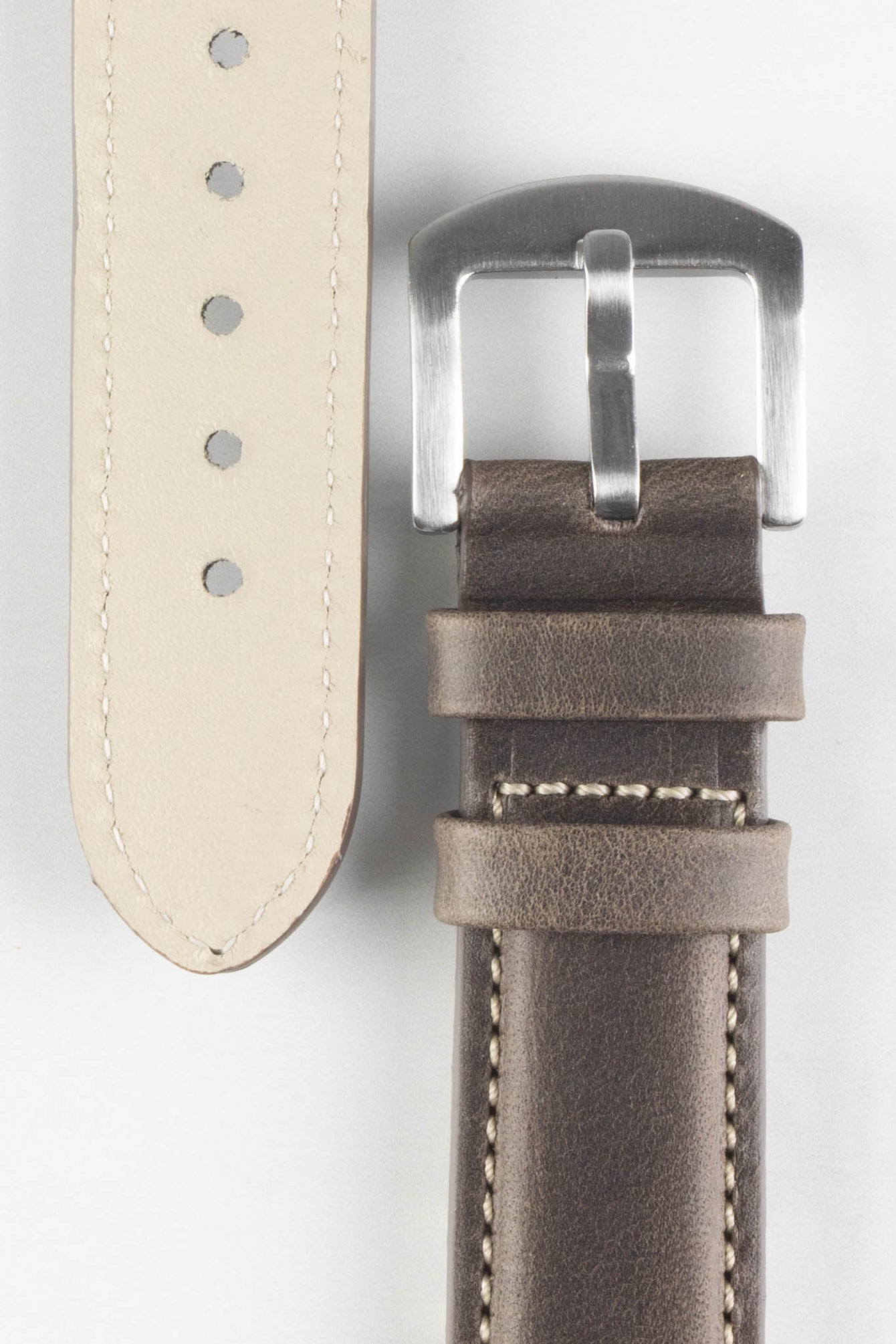 Pebro CADW XL Padded Vintage Leather Watch Strap in DARK BROWN