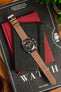 Pebro CLASSIC Unpadded Calfskin Leather Watch Strap in BEIGE