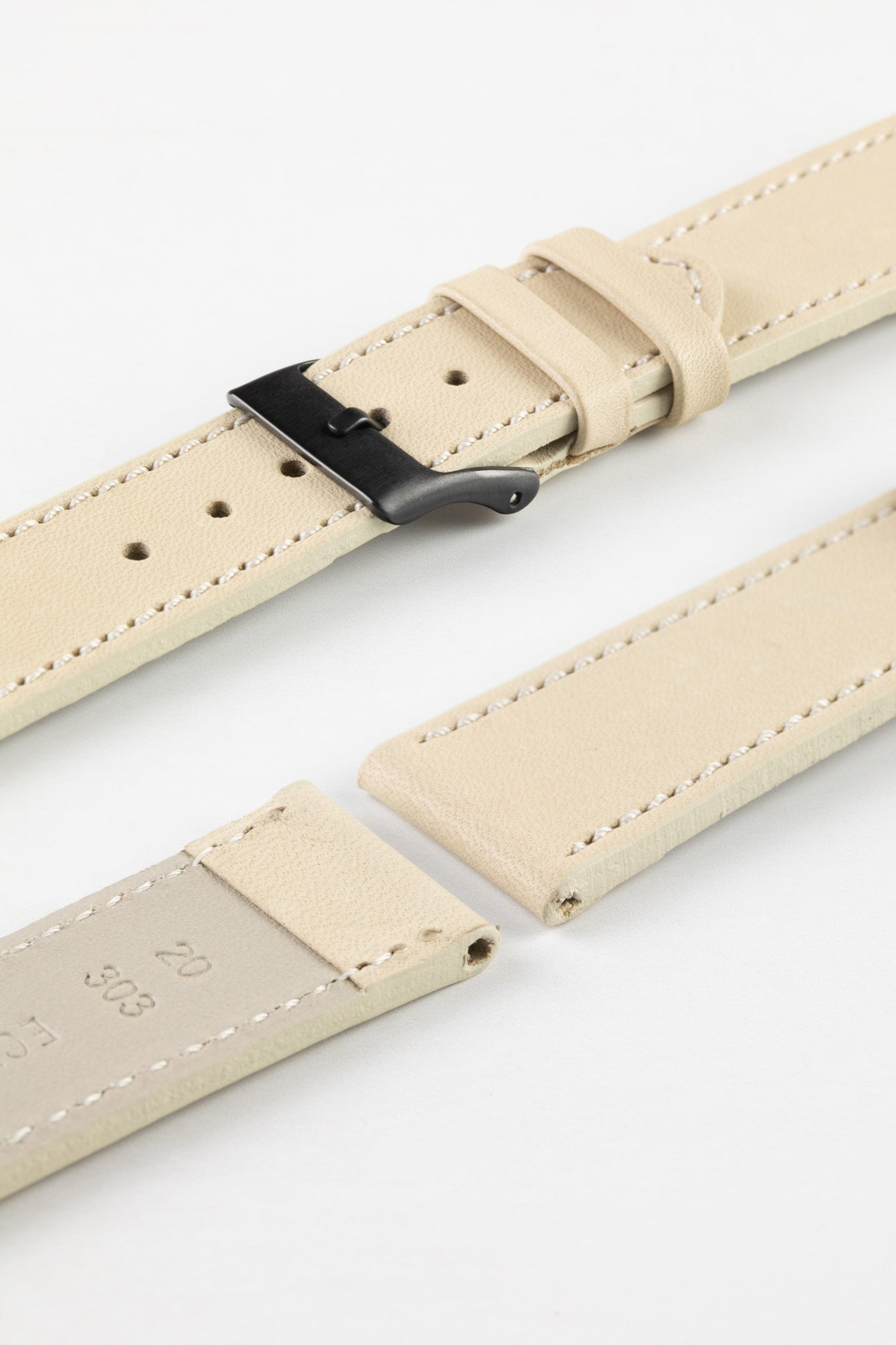 cream leather watch strap 