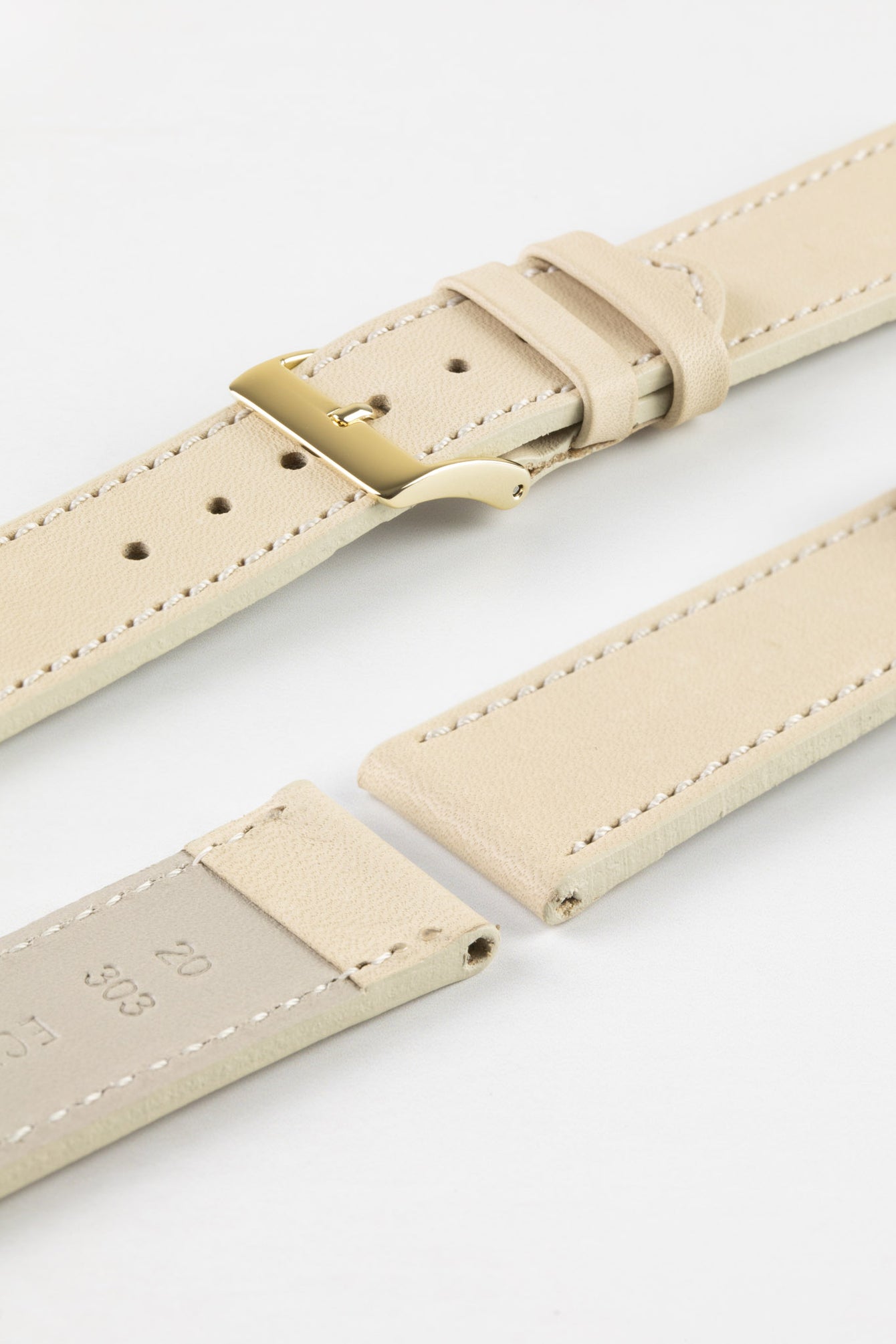 cream leather watch strap 