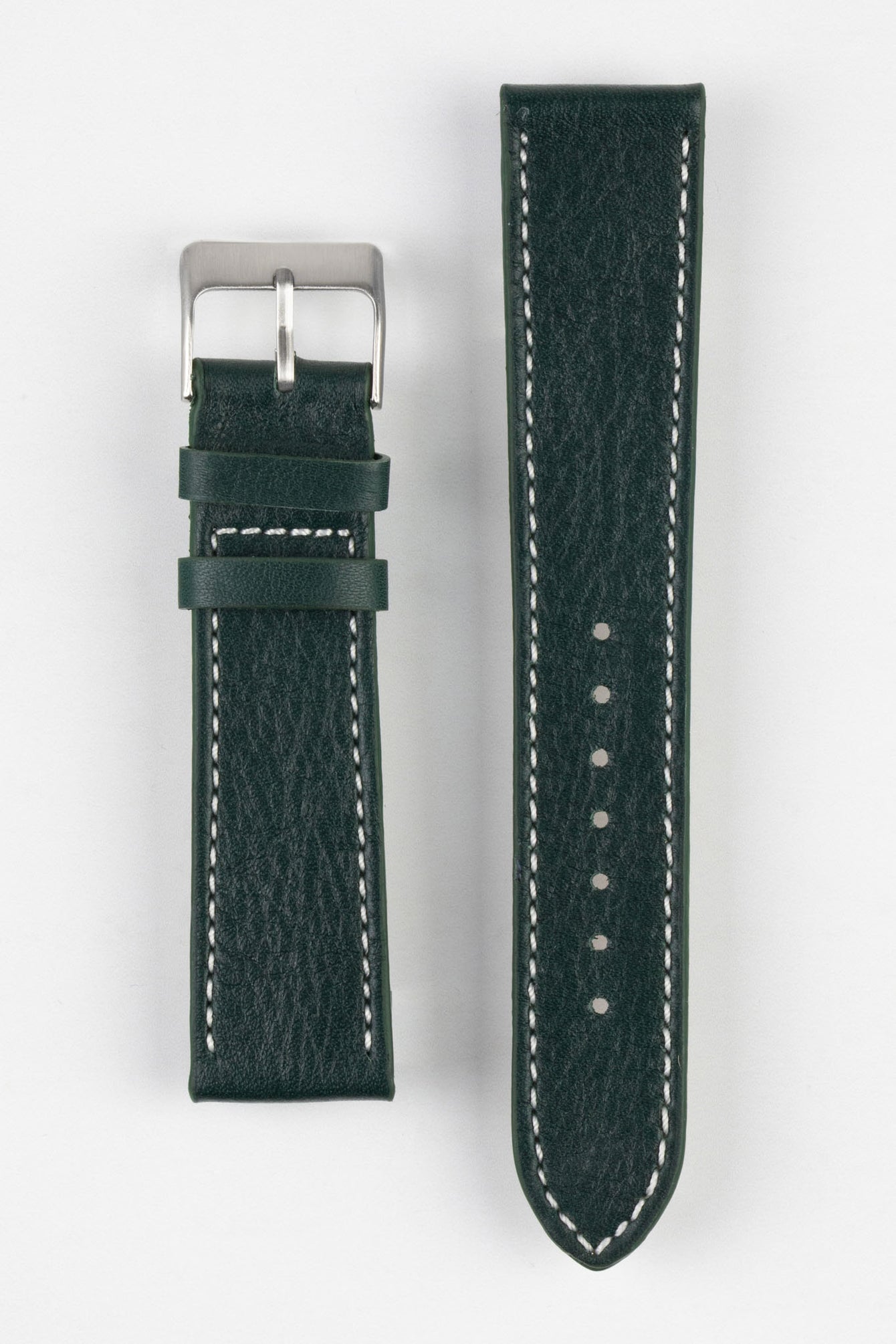 dark green leather watch strap