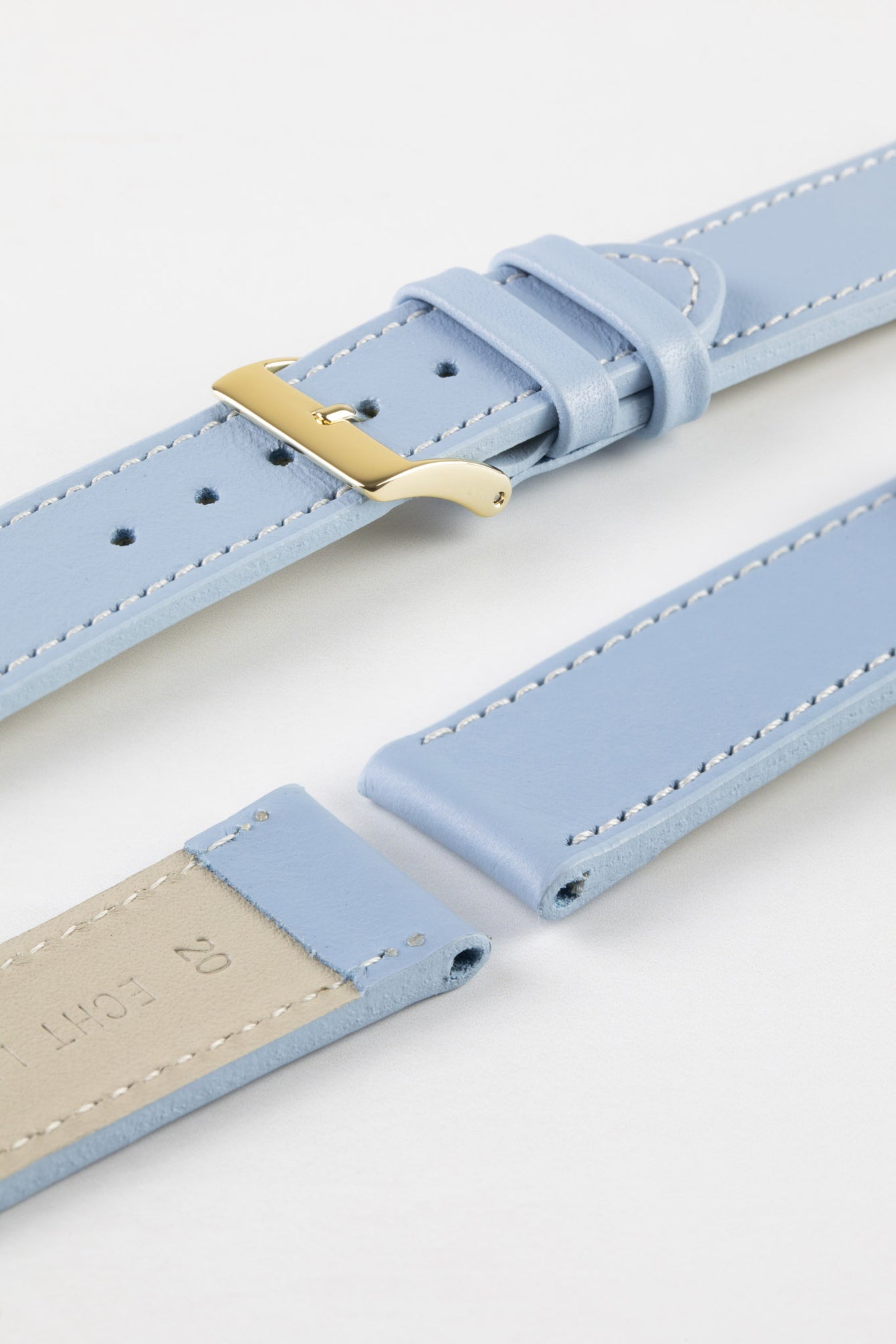 light blue leather watch strap 