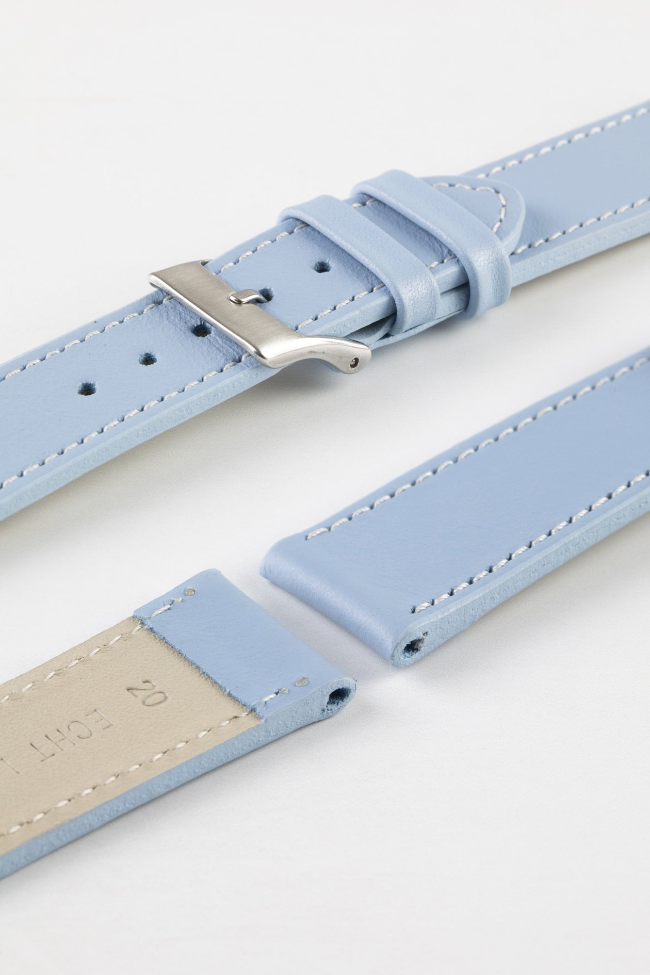 light blue leather watch strap 