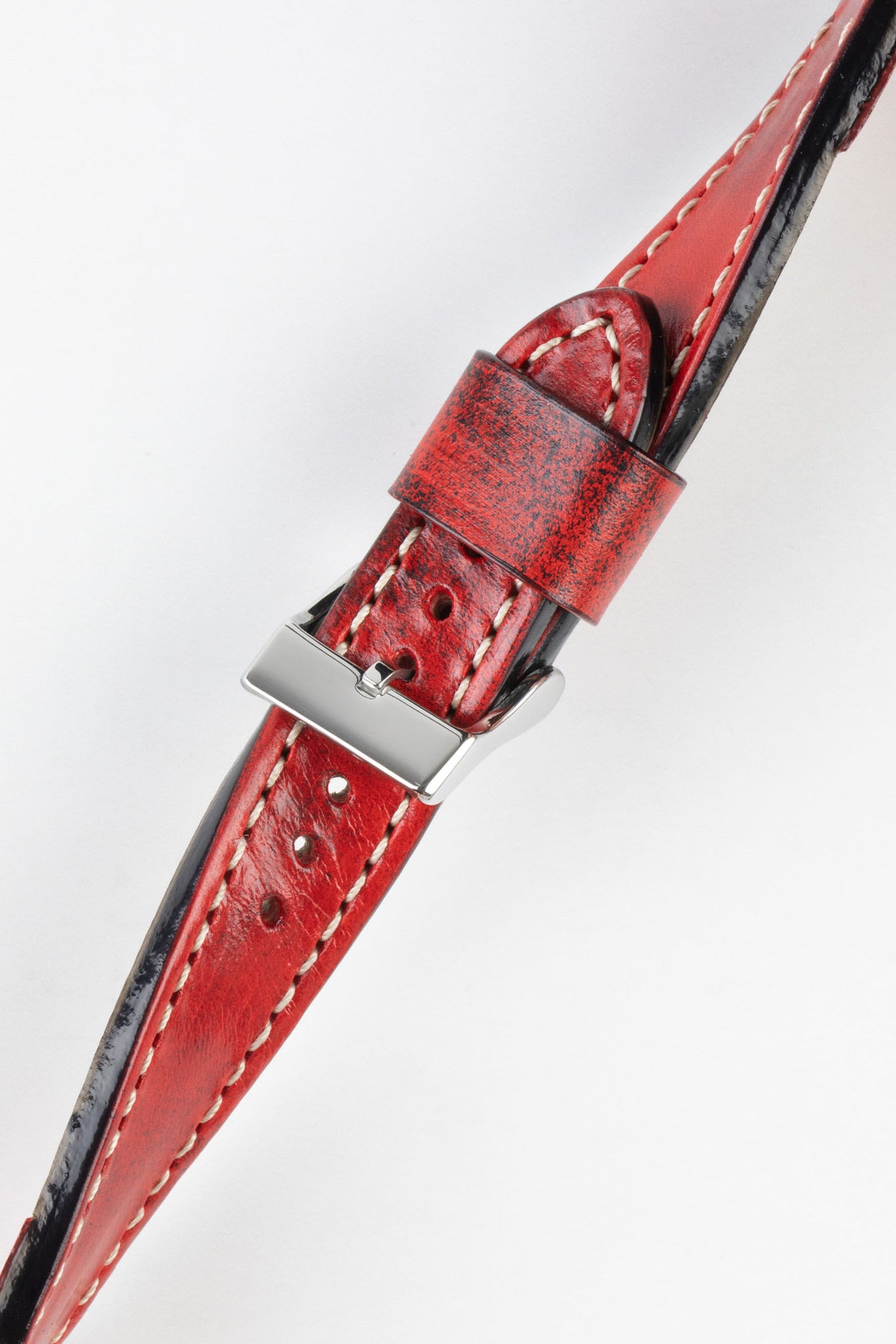 Pebro HISTORIC Hand-Finished Leather Watch Strap in RED