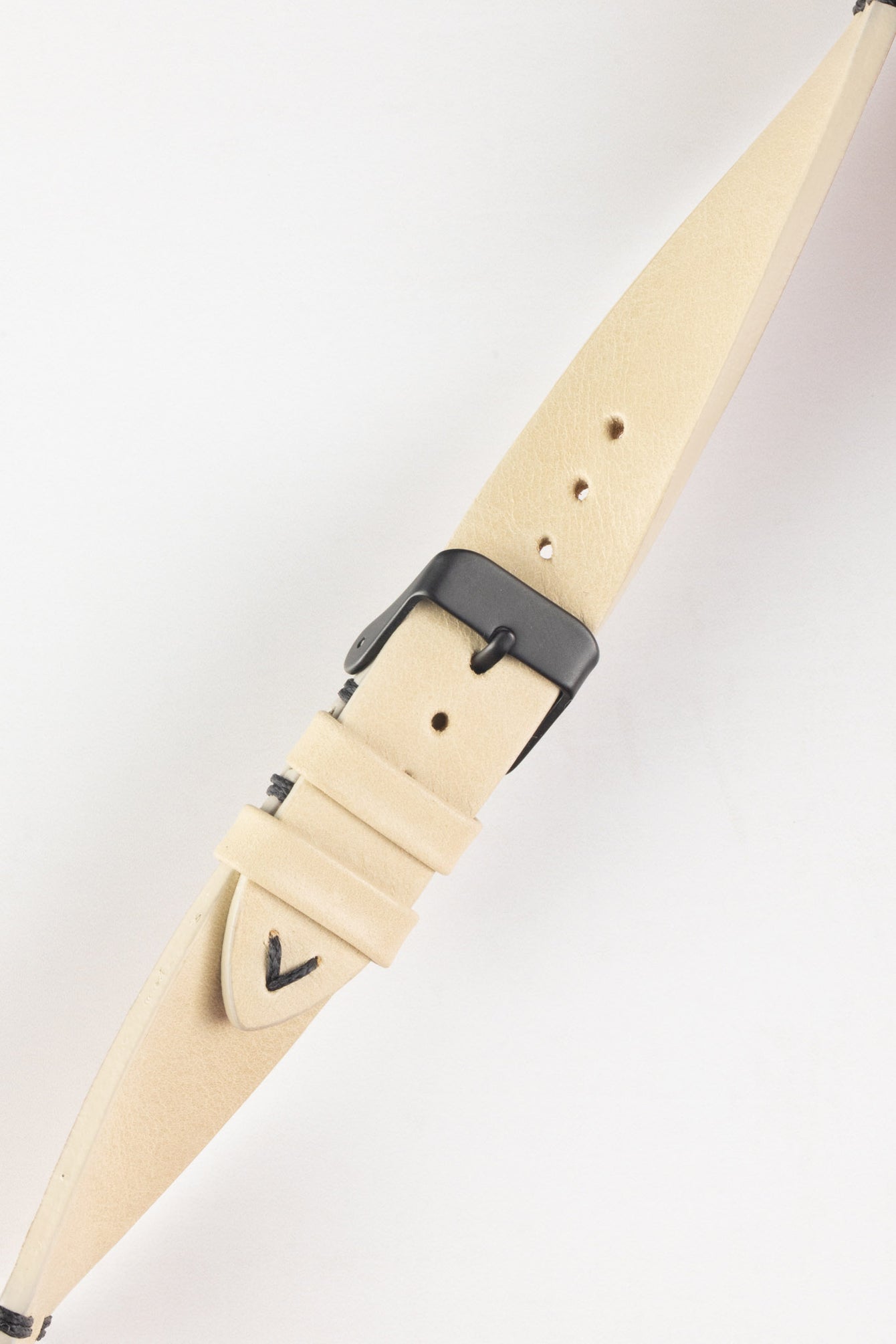 Pebro LEGACY Vintage Calfskin Leather Watch Strap in CREAM