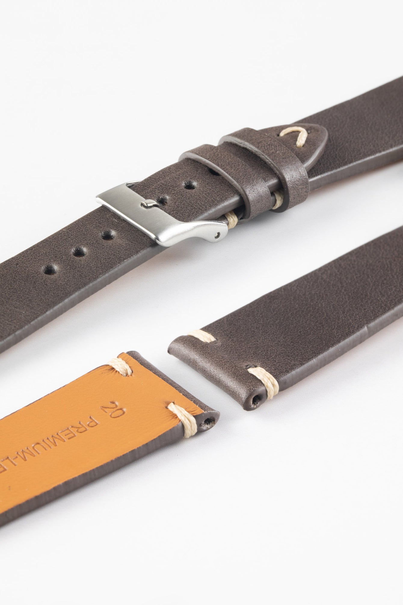 dark brown leather strap watch 