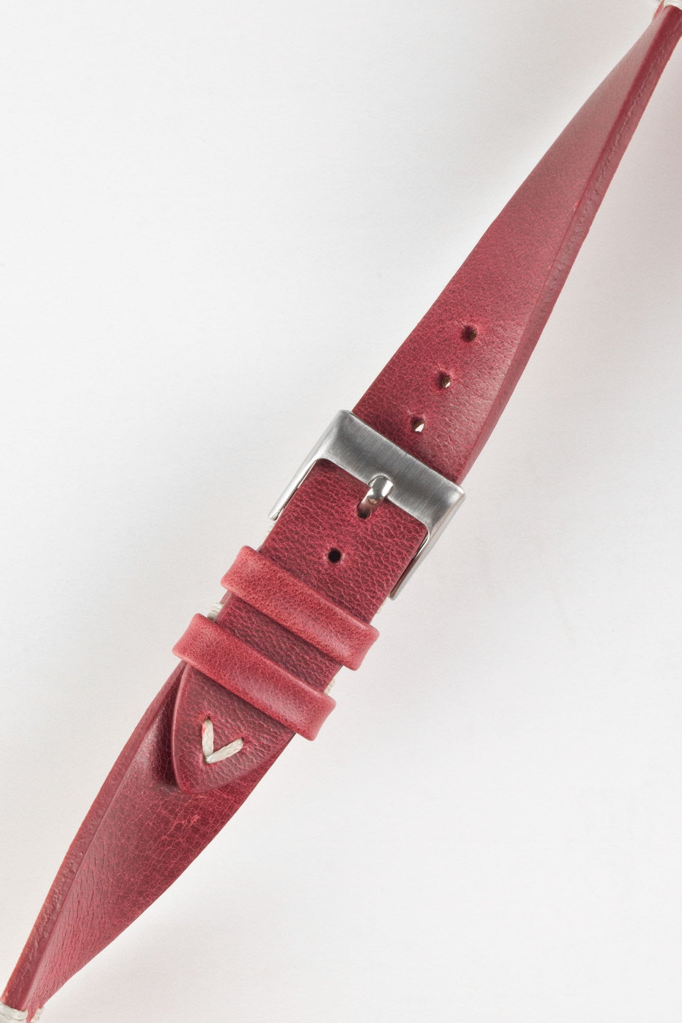 Pebro LEGACY Vintage Calfskin Leather Watch Strap in RED