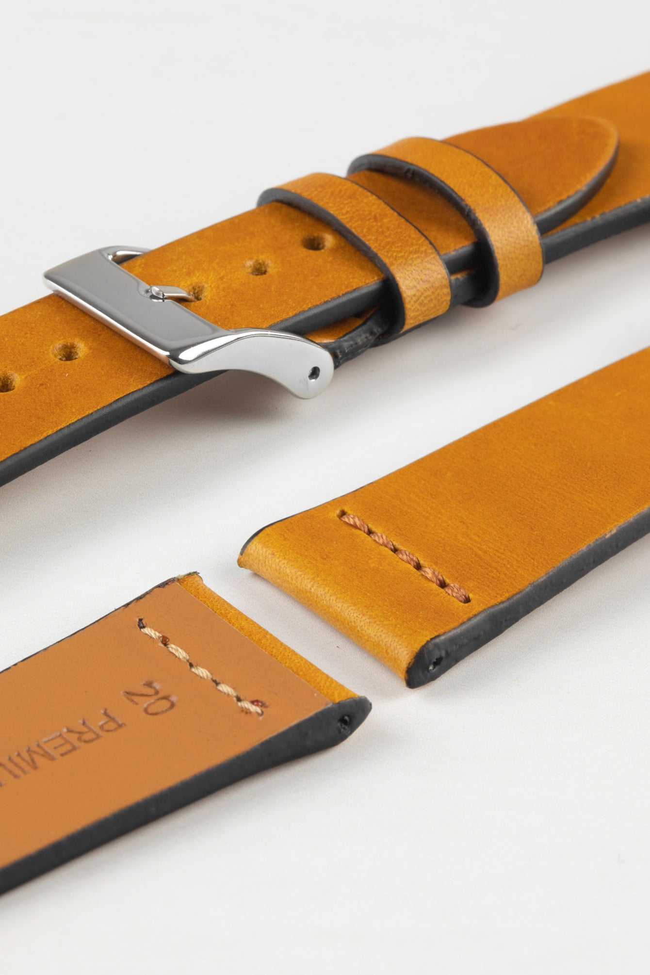 Pebro OILED ARTISAN Leather Watch Strap in HONEY