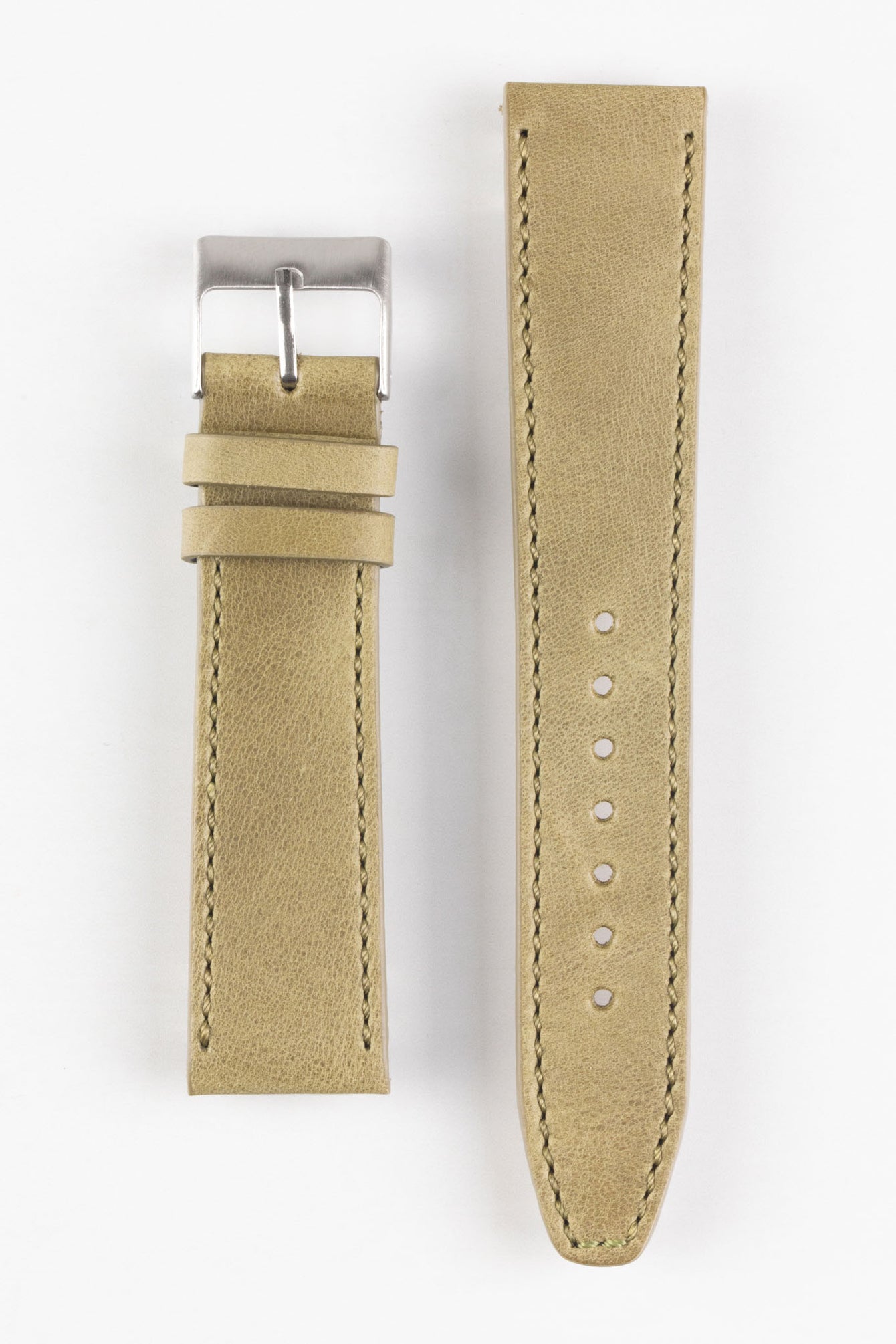 Pebro RUSTIC Vintage Leather Watch Strap in OLIVE GREEN