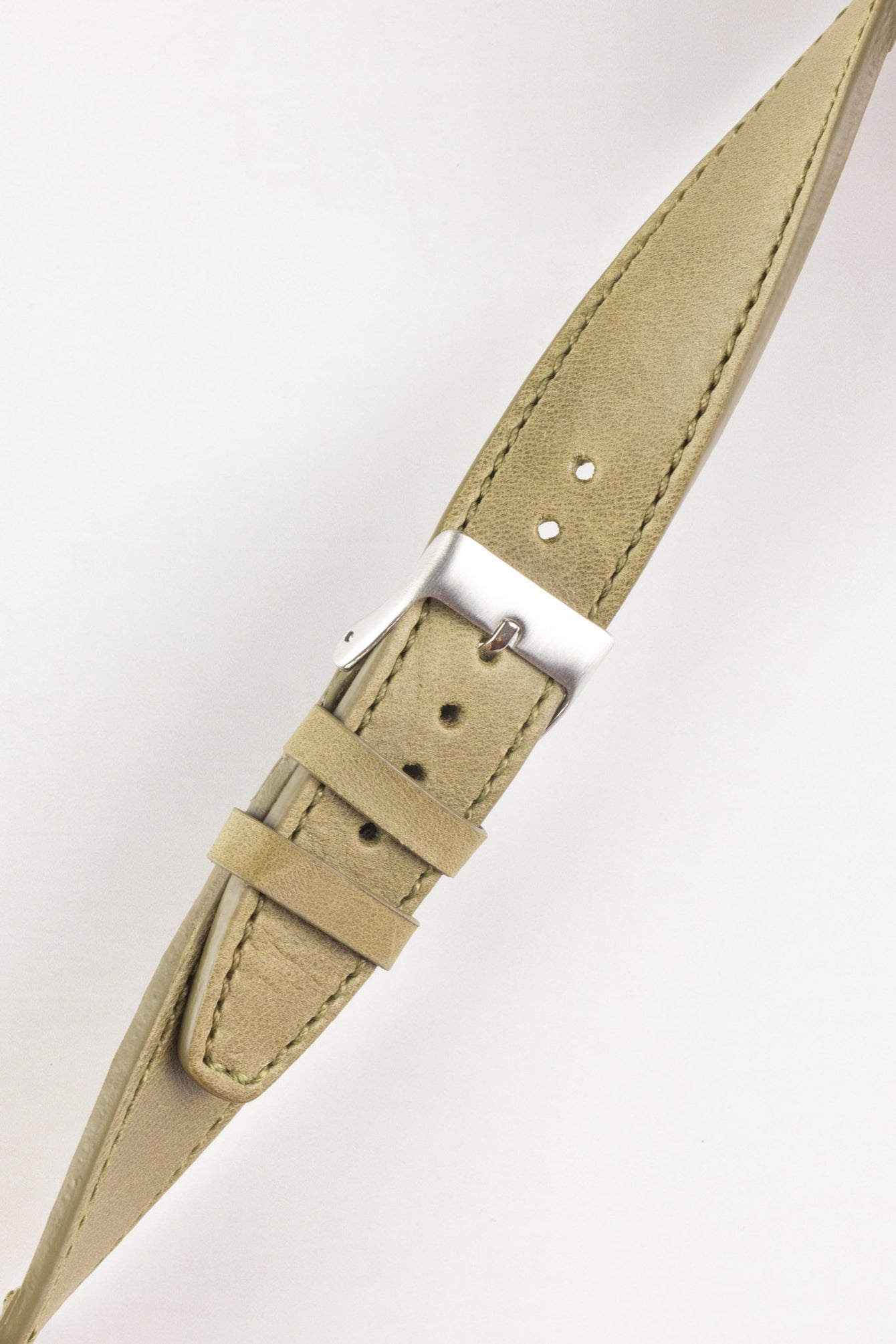 Pebro RUSTIC Vintage Leather Watch Strap in OLIVE GREEN